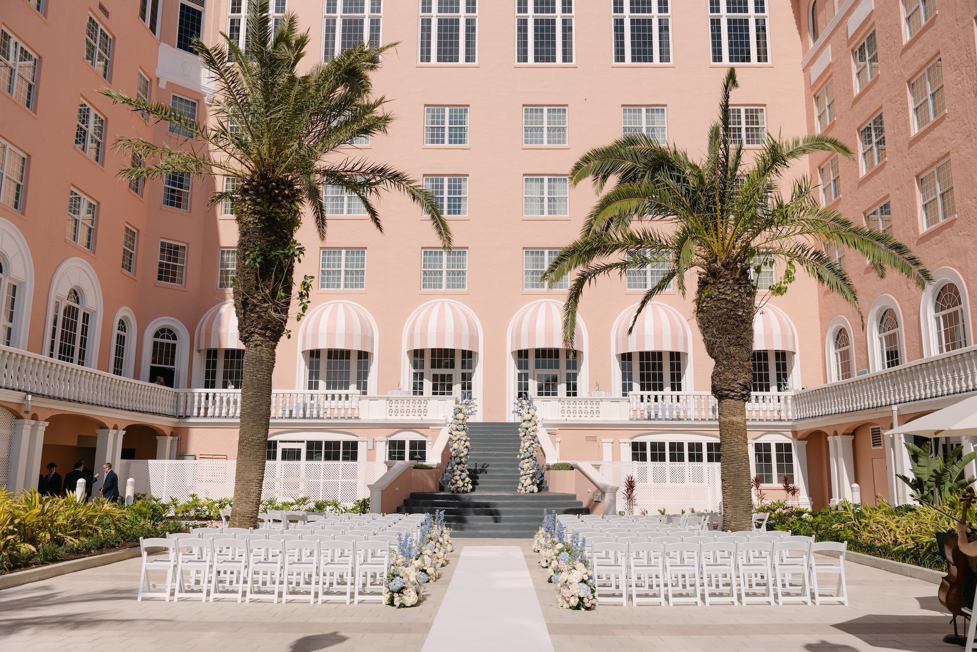 12Lux Romantic Blush Ivory and Blue Florida Wedding Inspiration St Pete Venue Don CeSar - Romantic Pastel St. Pete Beach Wedding | The Don CeSar Lux, Romantic Blush, Ivory, and Blue Wedding Ceremony Decor Inspiration | St Pete Event Venue Don CeSar | Planner Parties A'La Carte | Fiesta Solutions Event Rentals