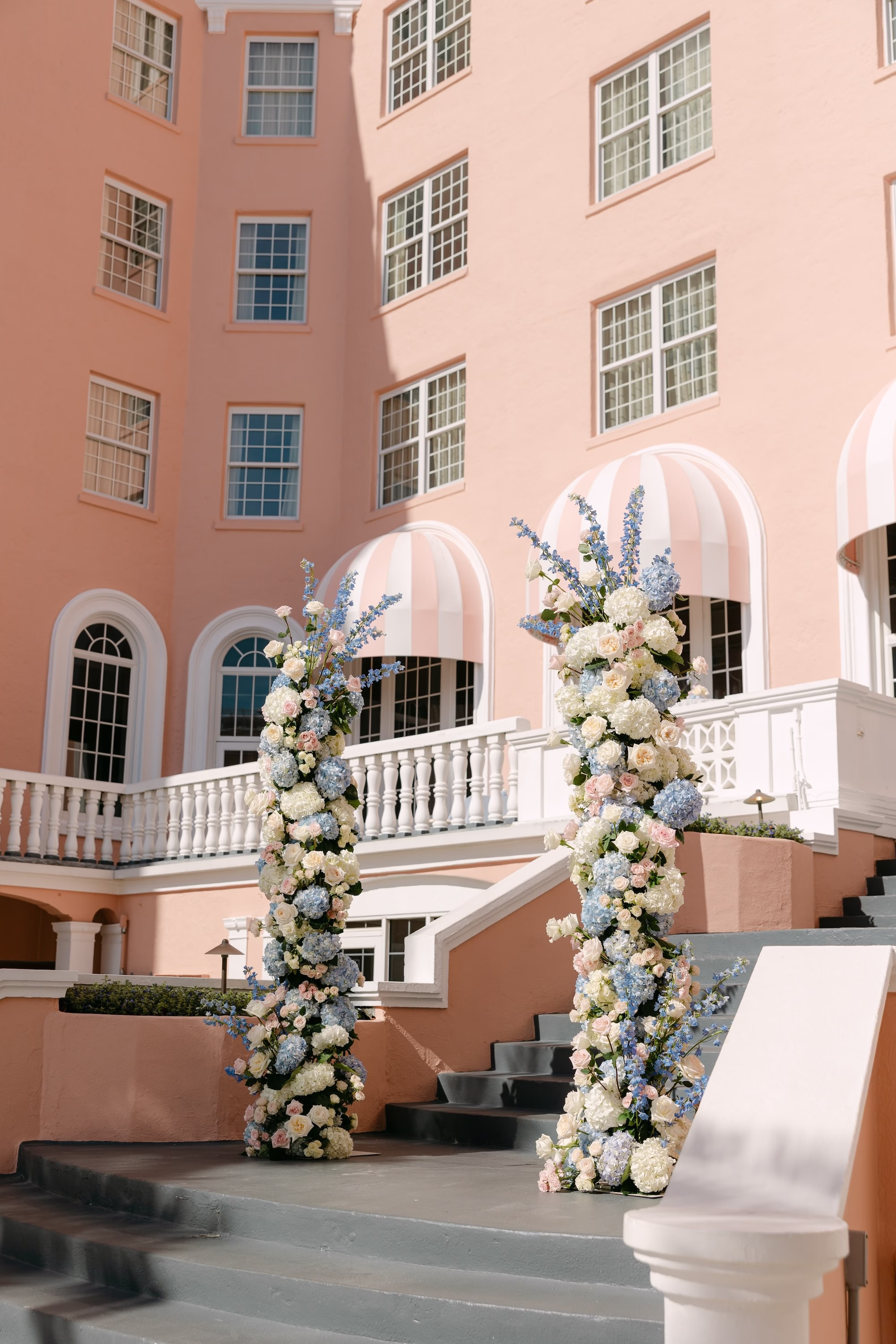 14Lux Romantic Blush Ivory and Blue Florida Wedding Inspiration - Romantic Pastel St. Pete Beach Wedding | The Don CeSar Lux, Romantic Blush, Ivory, and Blue Wedding Ceremony Decor Inspiration | St Pete Florist Bruce Wayne Florals