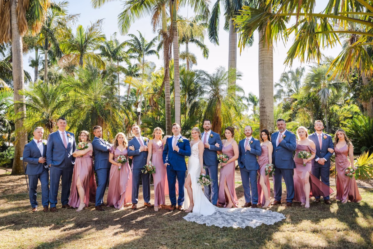 Bride and Groom with Wedding Party Portrait