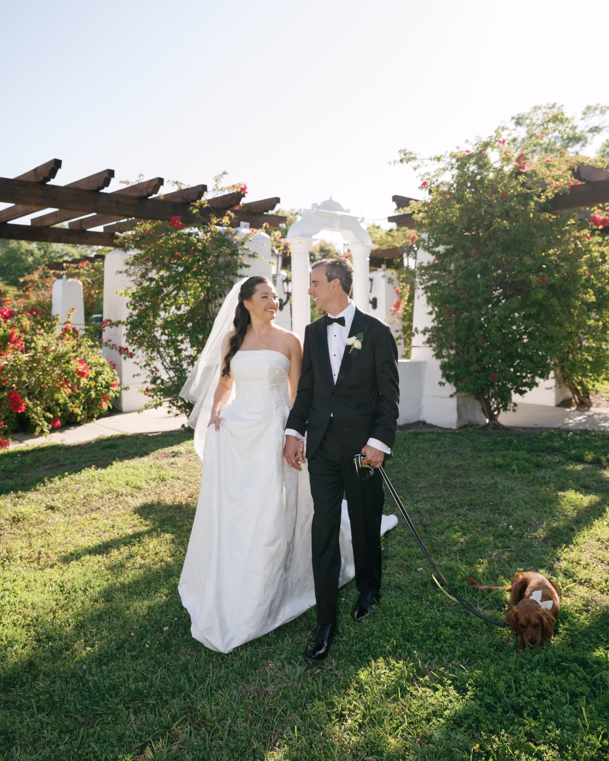 27Tropical Green Florida Wedding Ideas St Pete Straub Park - Tropical, Green Downtown St. Pete Wedding | Poynter Institute Bride and Groom with Dog Outdoor Spring Wedding Portrait | Slicked Back Half Up Hair Down Curled Wedding Bridal Hair Inspiration | Florida Hair and Makeup Adore Bridal | Tampa Bay Photographer Dewitt For Love