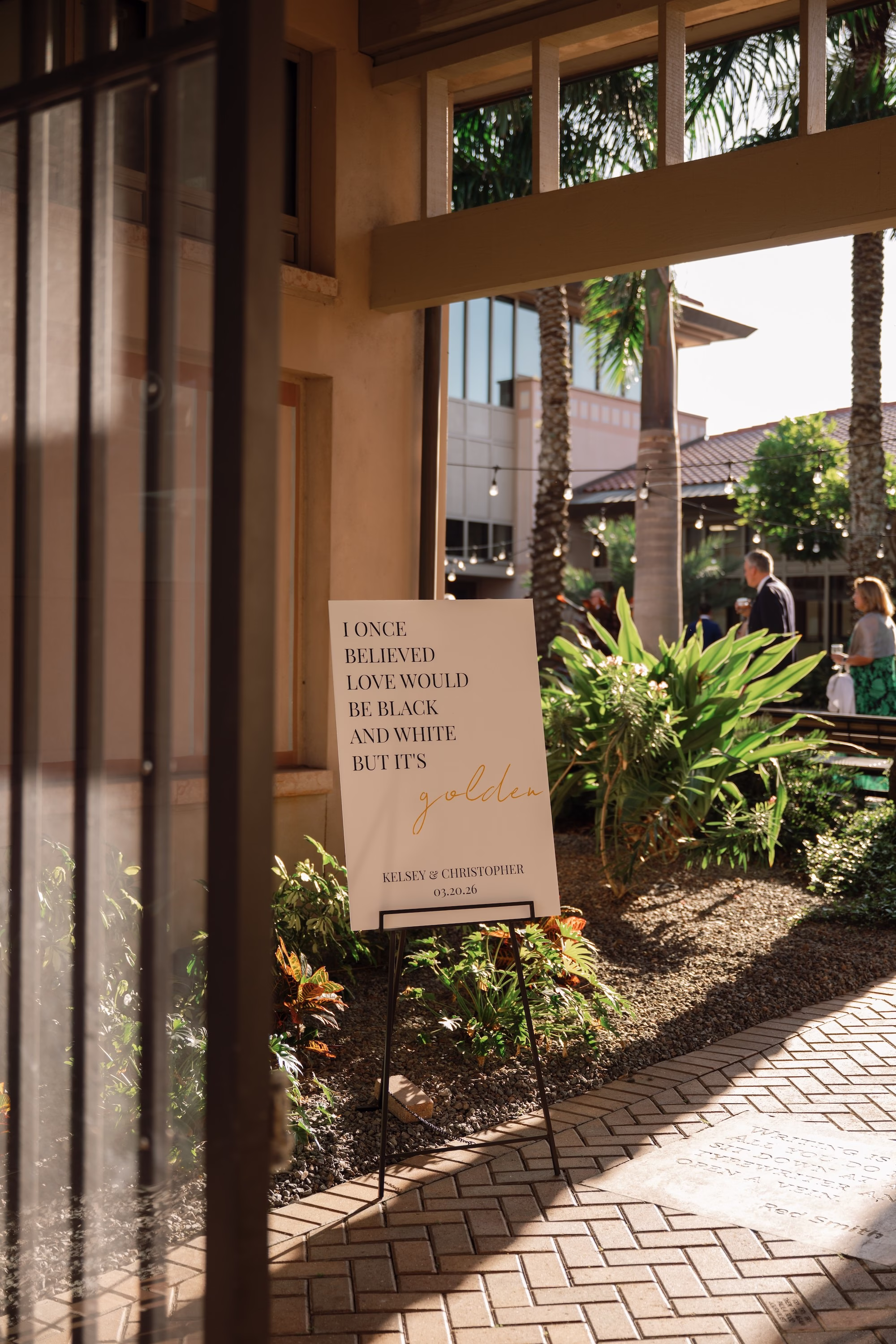 31Tropical Green Florida Wedding Ideas - Tropical, Green Downtown St. Pete Wedding | Poynter Institute Modern Taylor Swift Quote Wedding Reception Signage Decor Inspiration | St Pete Event Planner Coastal Coordinating | Florida Venue Poynter Institute