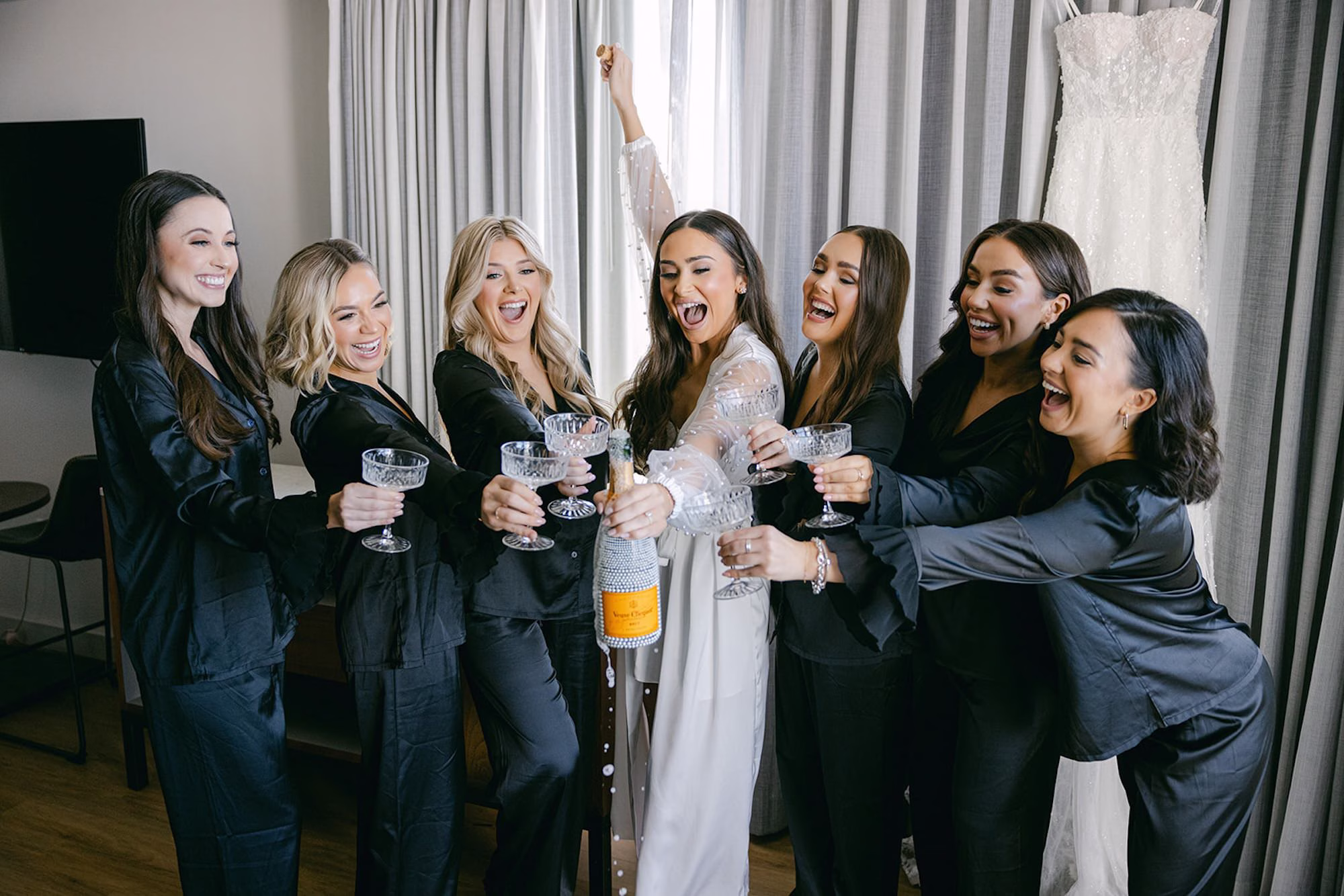 6Romantic Lux Greenhouse Garden Party Wedding Inspiration - Romantic, Luxurious Dover Wedding | Hardeman's Secret Garden Bride and Bridesmaids Getting Ready Wedding Portrait