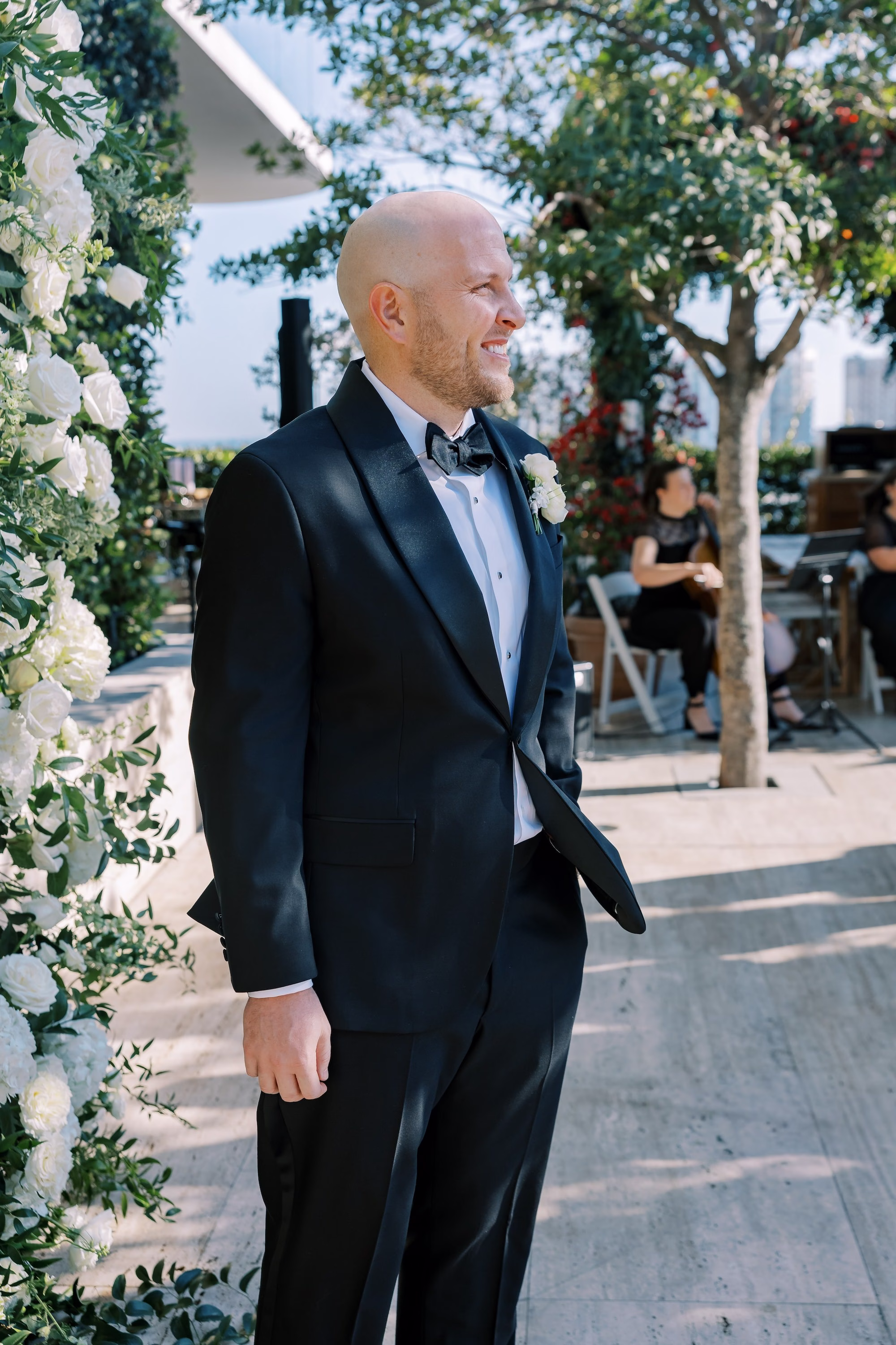 Groom's Reaction to Bride Walking Down Wedding Aisle