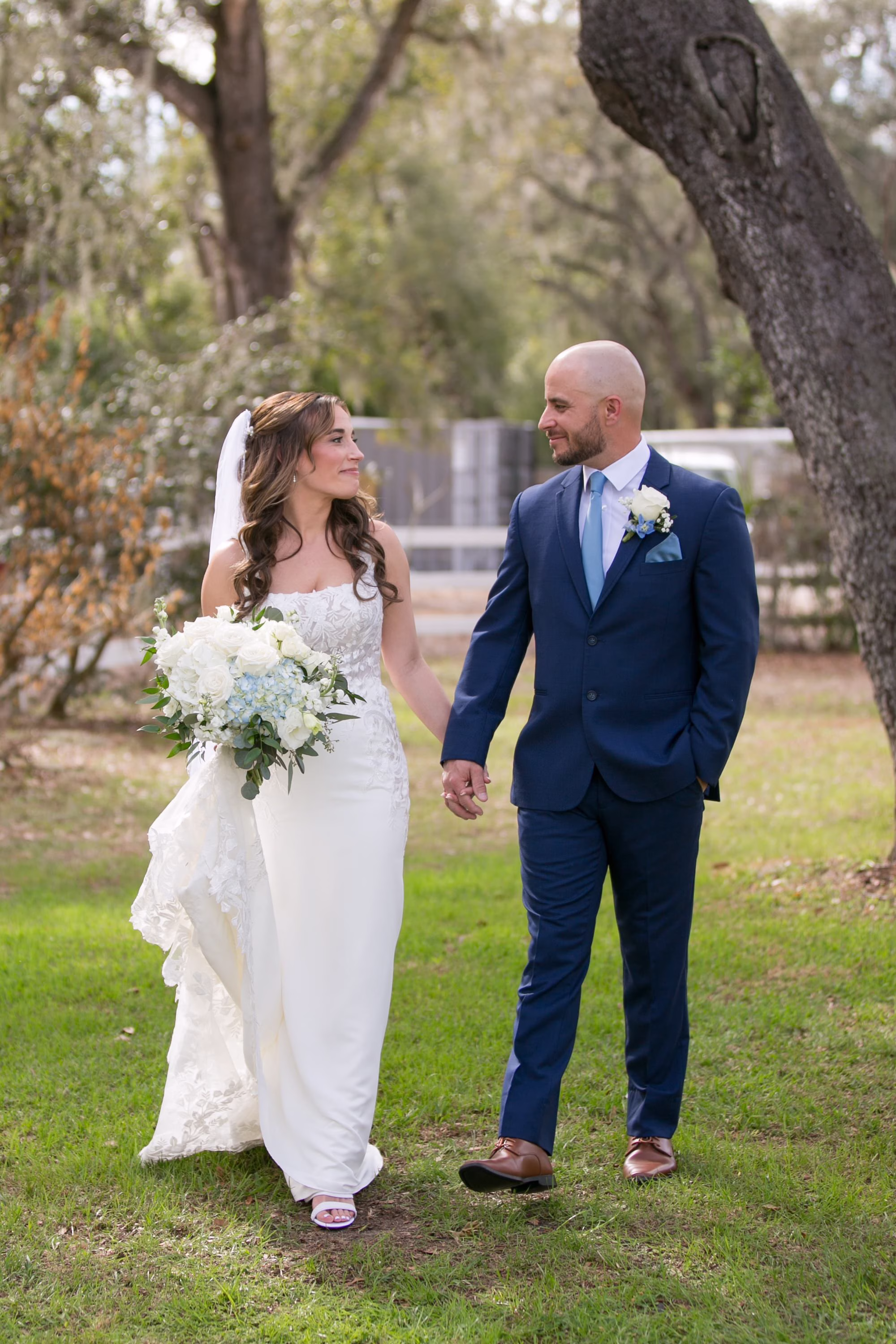 11Elegant Dusty Blue Rustic Wedding Ideas - Ivory and Dusty Blue Rustic Wedding | Lithia Acres Barn Bride and Groom Wedding Portrait | Tampa Bay Photographer Carrie Wildes Photography Art and Design