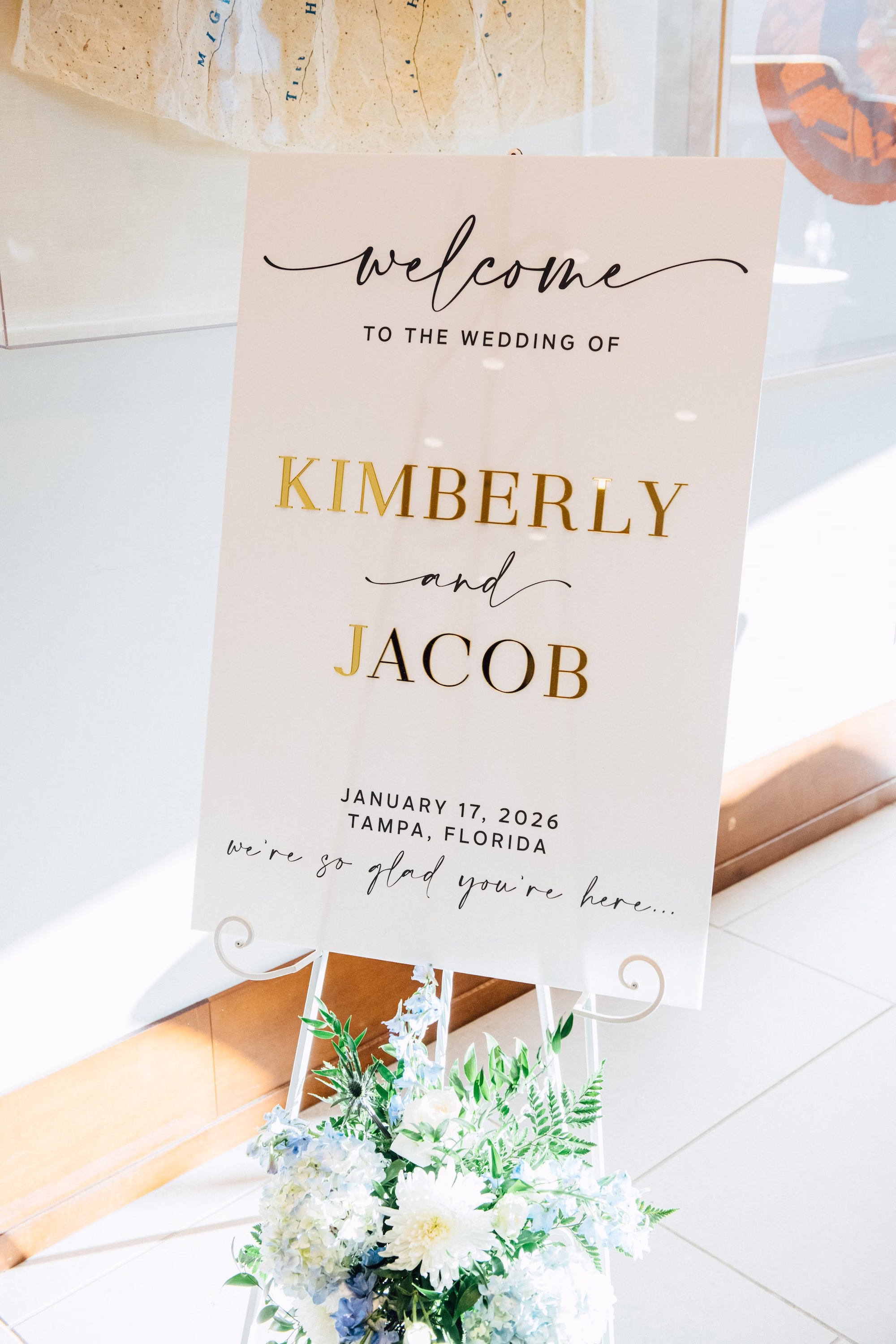 22Elegant Blue Coastal Waterfront Florida Wedding Ideas - Elegant Blue and White Tampa Wedding | The CURRENT Elegant Blue Coastal Waterfront Florida Wedding Reception Sign Display Decor Ideas