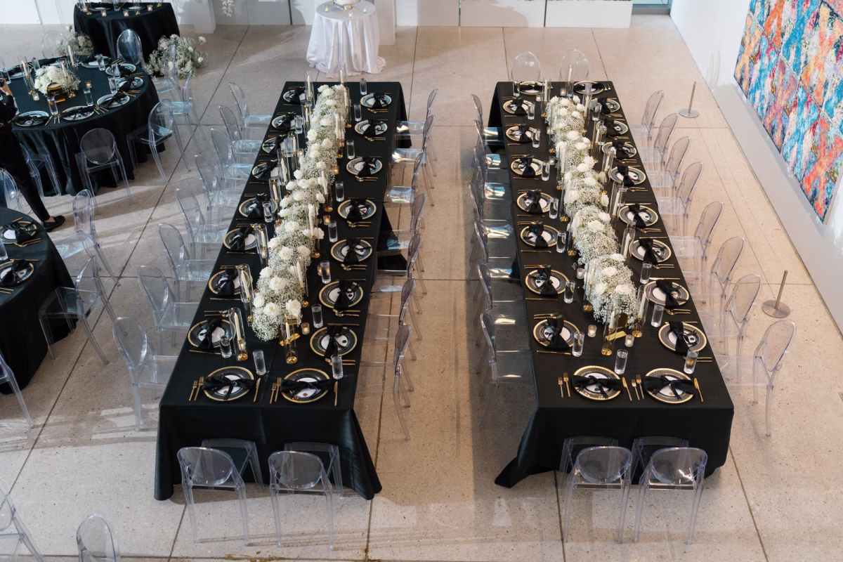 33Timeless Black and White Wedding Inspiration - Modern Black and White Wedding | Tampa Museum of Art Timeless Black and White Wedding Reception Decor Inspiration | Tampa Bay Kate Ryan Event Rentals | Florist Save The Date Florida