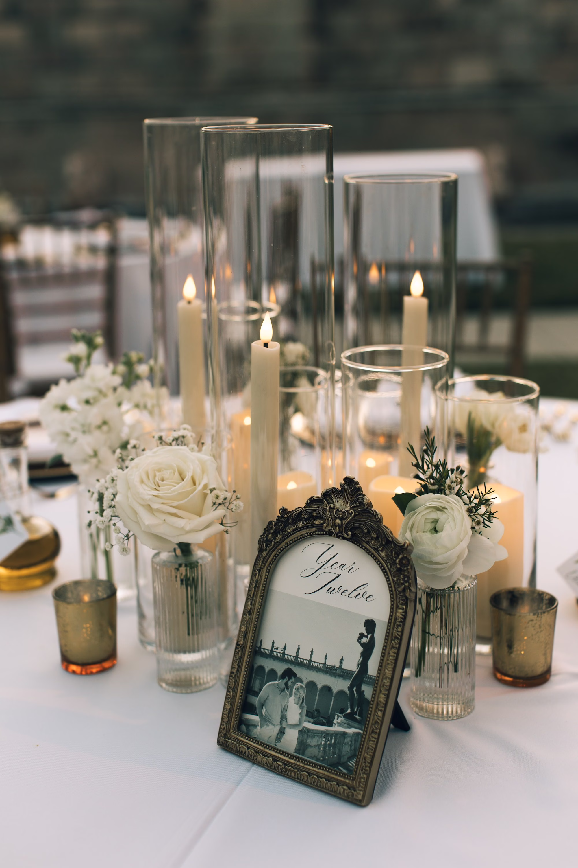 Luxurious White and Greenery Outdoor Florida Courtyard Wedding Reception Decor Ideas