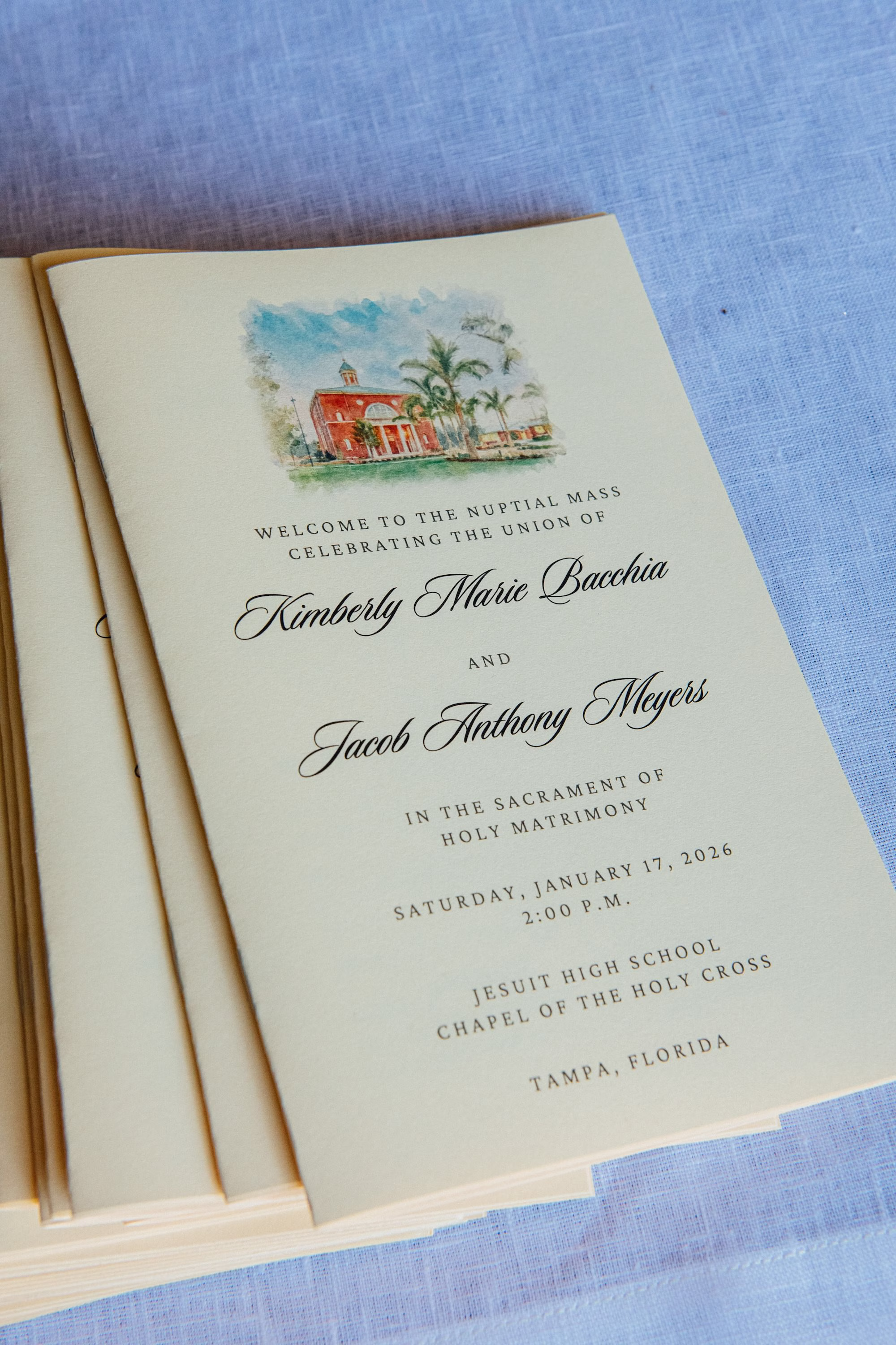 6Elegant Blue Coastal Waterfront Florida Wedding Ideas - Elegant Blue and White Tampa Wedding | The CURRENT Elegant Blue Coastal Waterfront Wedding Ceremony Program Inspiration