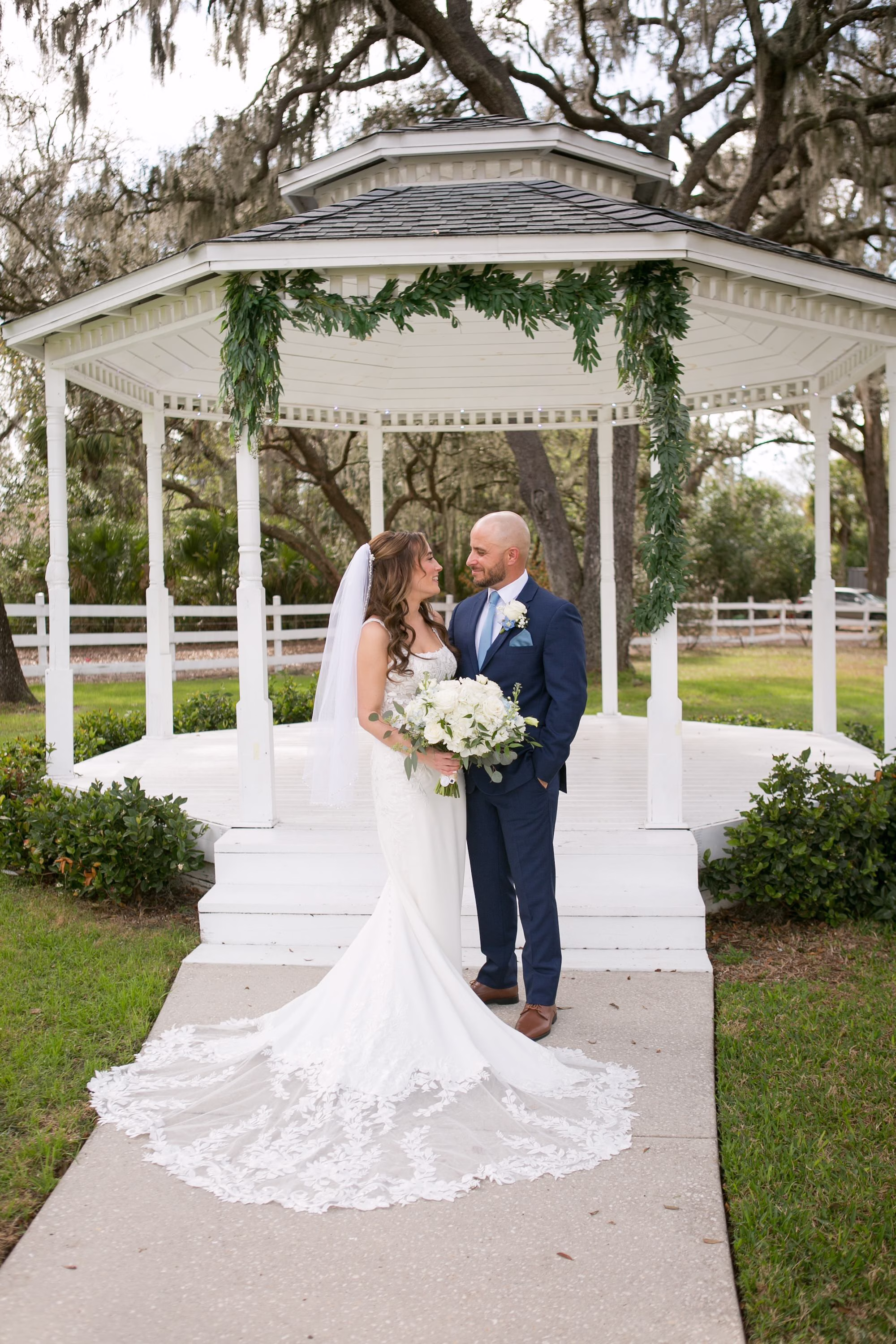 9Elegant Dusty Blue Rustic Wedding Ideas Venue Lithia Acres Barn - Ivory and Dusty Blue Rustic Wedding | Lithia Acres Barn Bride and Groom Wedding Portrait | Tampa Bay Photographer Carrie Wildes Photography Art and Design | Event Venue Lithia Acres Barn