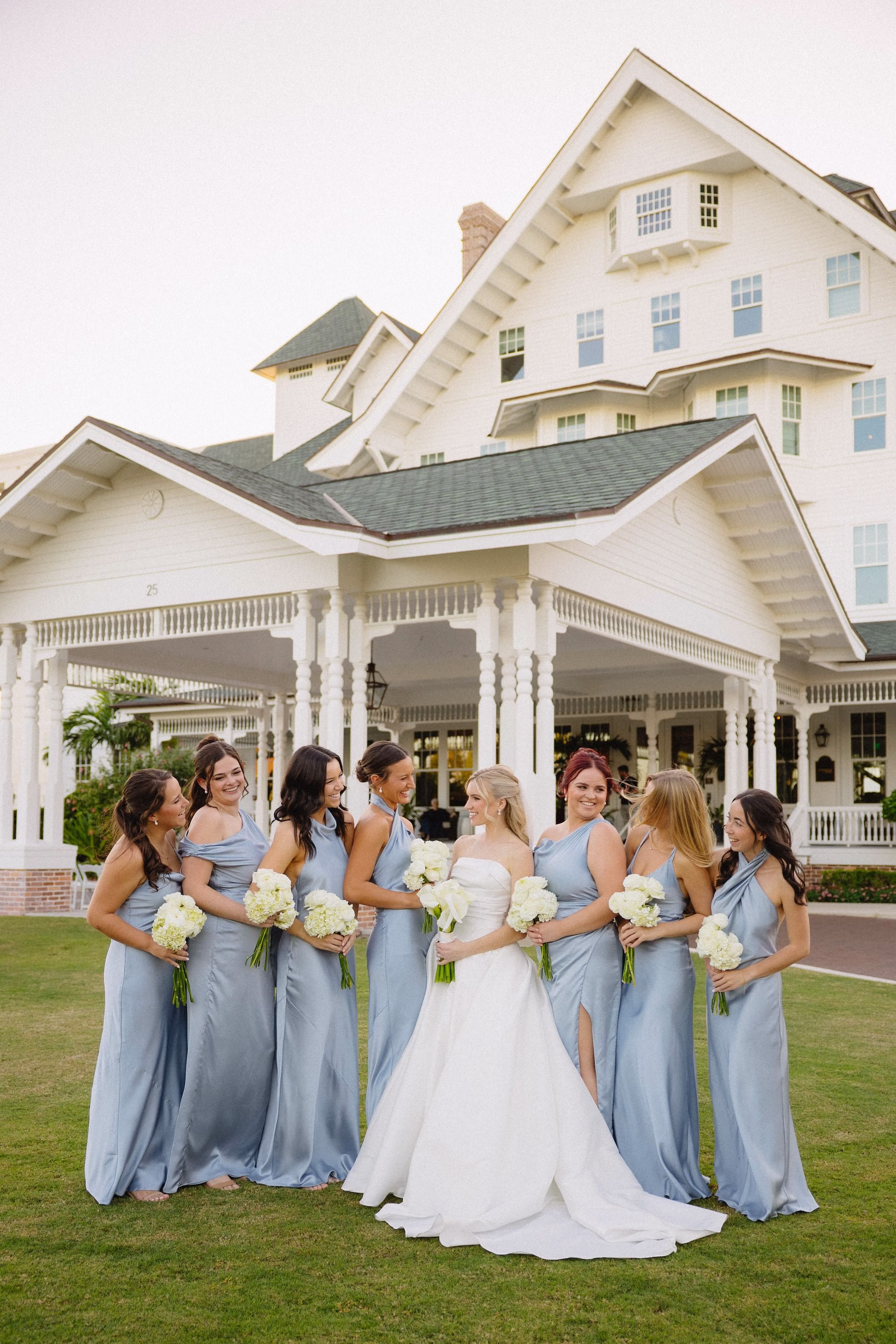 20Timeless Old Florida Green and White Wedding Inspiration Clearwater Venue The Belleview Inn - Timeless, Green and White Clearwater Wedding | The Belleview Inn Bride and Bridesmaids Wedding Portrait | Clearwater Event Venue The Belleview Inn