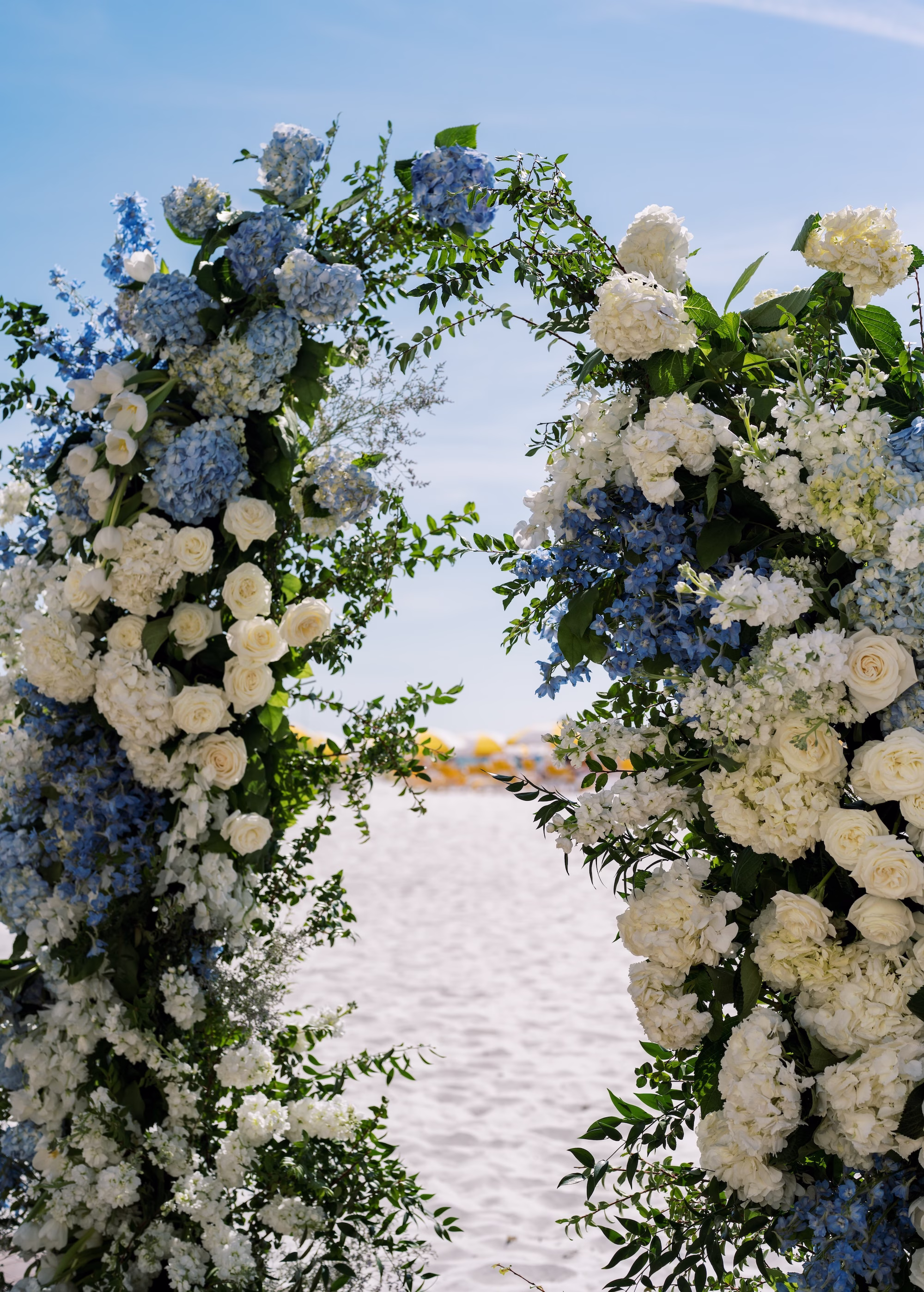 Elegant Coastal Blue Florida Beach Wedding Ceremony Decor Ideas