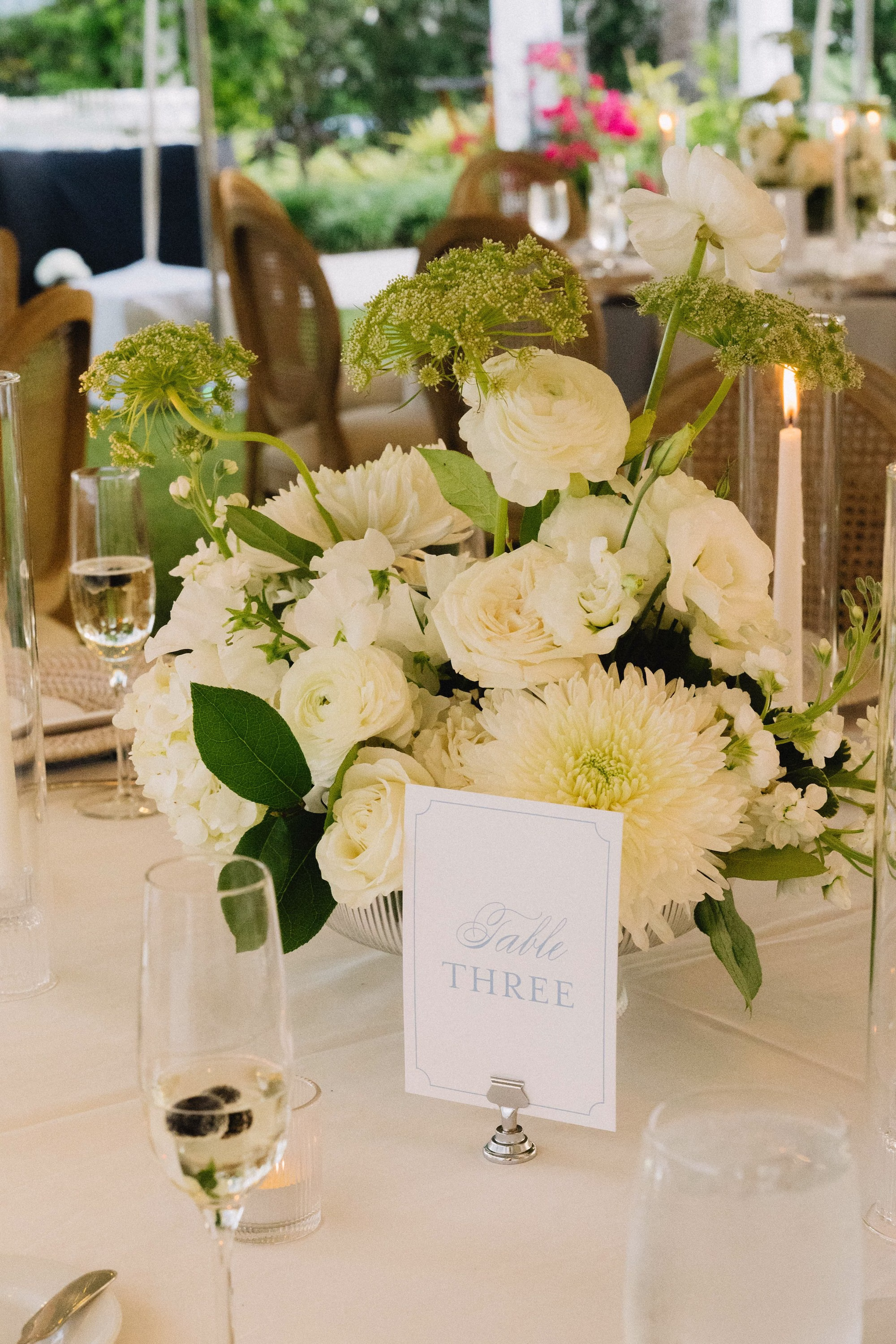 31Timeless Old Florida Green and White Wedding Inspiration - Timeless, Green and White Clearwater Wedding | The Belleview Inn Timeless Old Florida Green and White Wedding Reception Place Setting Centerpiece Decor Ideas