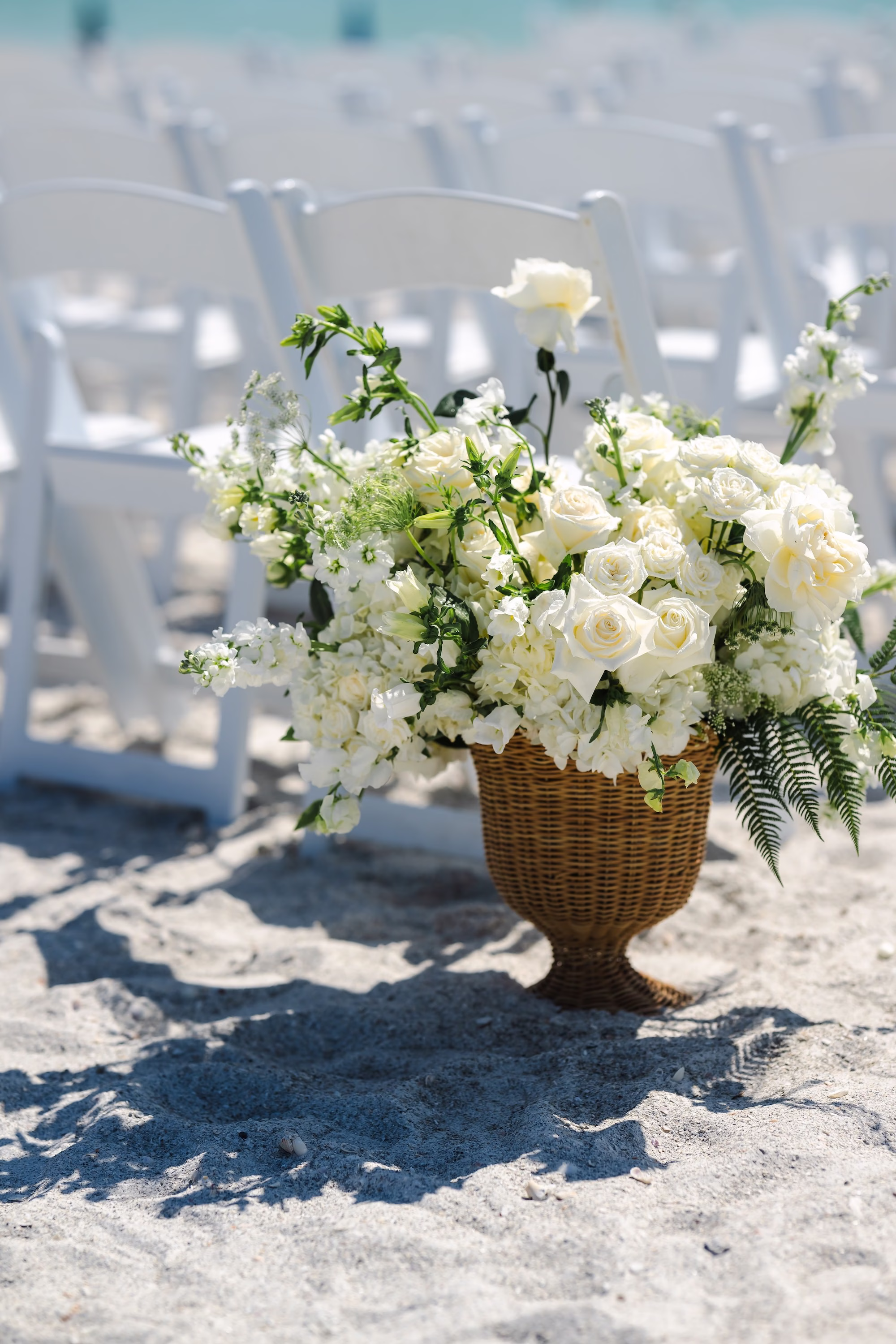 10Elegant Florida Boho Wedding Ideas - Elegant, Destination Sarasota Wedding | Lido Beach Resort Elegant Florida Bogo Wedding Ceremony Aisle Decor Inspiration