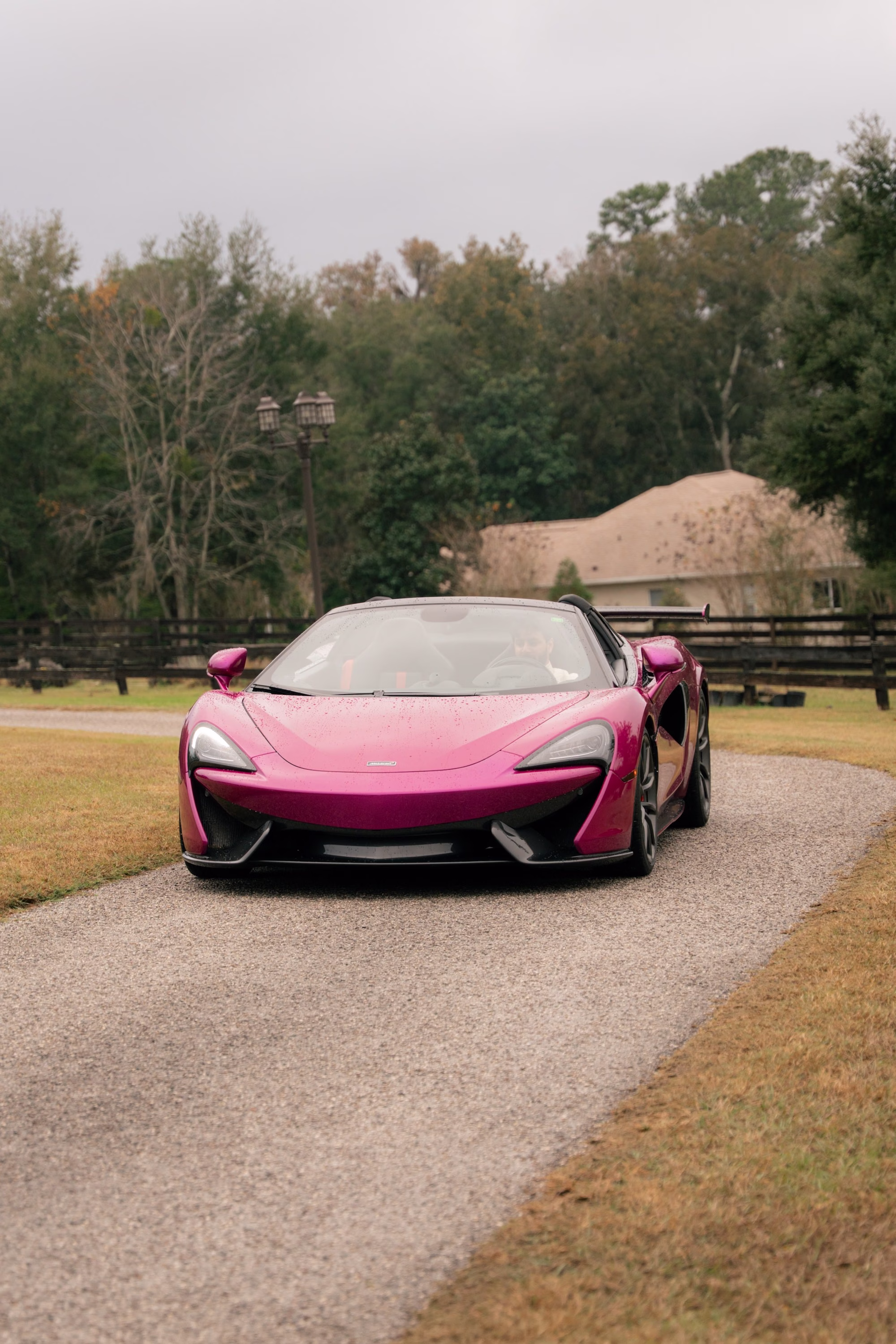 Groom In Pink Corvette Wedding Portrait
