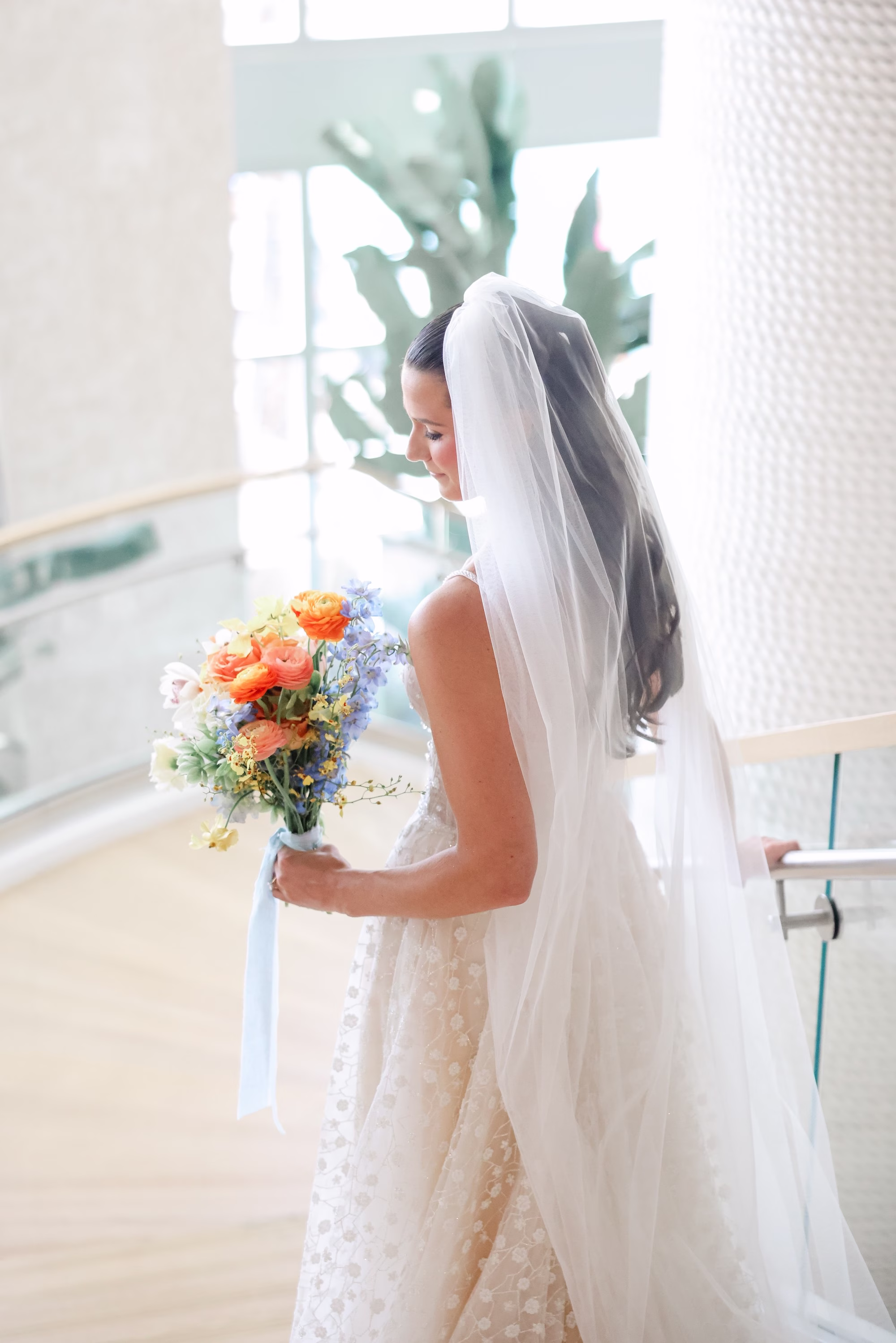 12Tropical Pastel Florida Wedding Inspiration - Tropical, Pastel Outdoor Wedding | Opal Sands Clearwater Beach Bridal Wedding Portrait