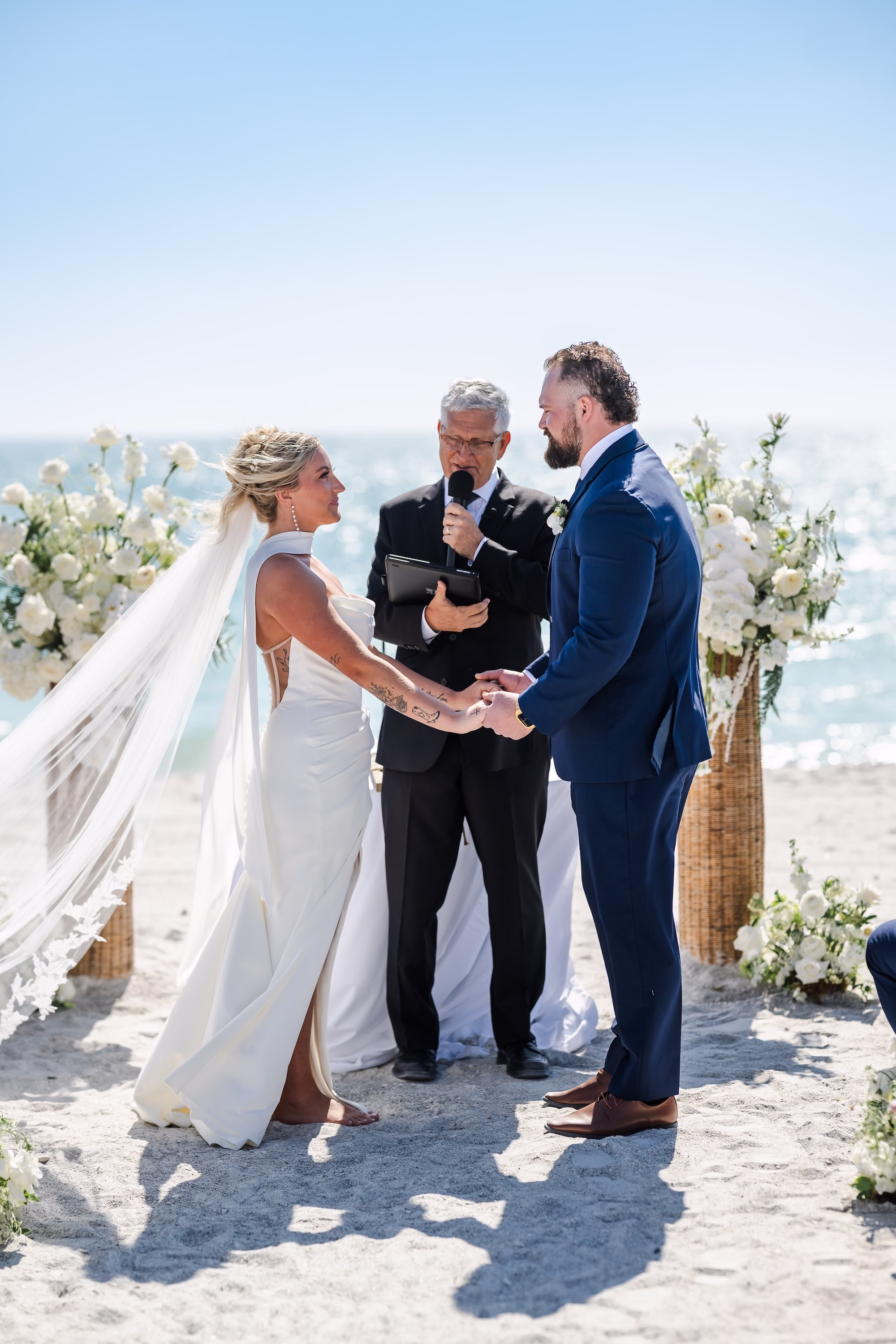 14Elegant Florida Boho Wedding Ideas Sarasota Venue Lido Beach Resort - Elegant, Destination Sarasota Wedding | Lido Beach Resort Bride and Groom Wedding Portrait | Sarasota Photographer and Videographer Iyrus Weddings | Event Venue Lido Beach Resort