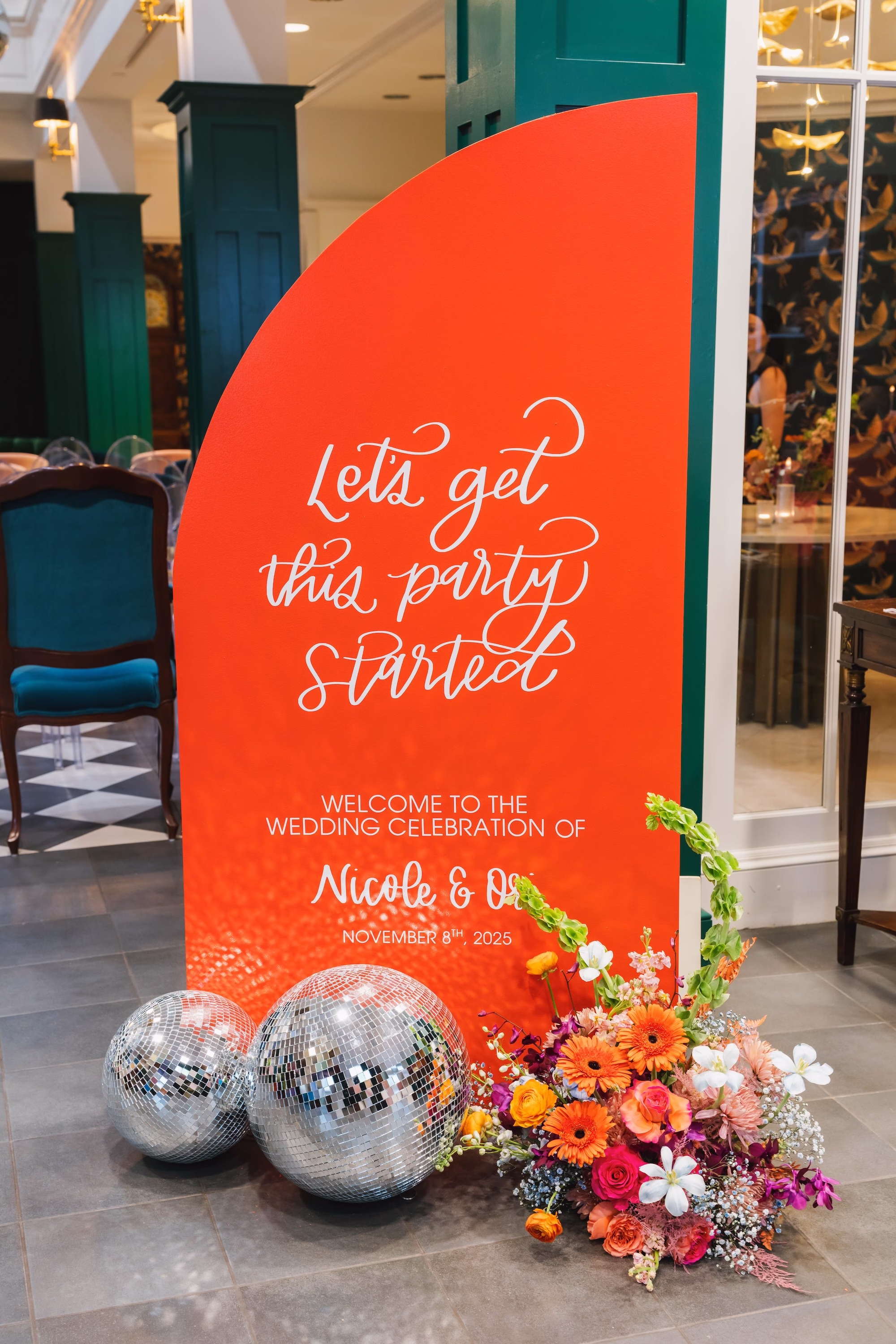 Whimsical Vibrant Wedding Ceremony Sign Decor Inspiration | Tampa Bay Signage madWOLFE Designs