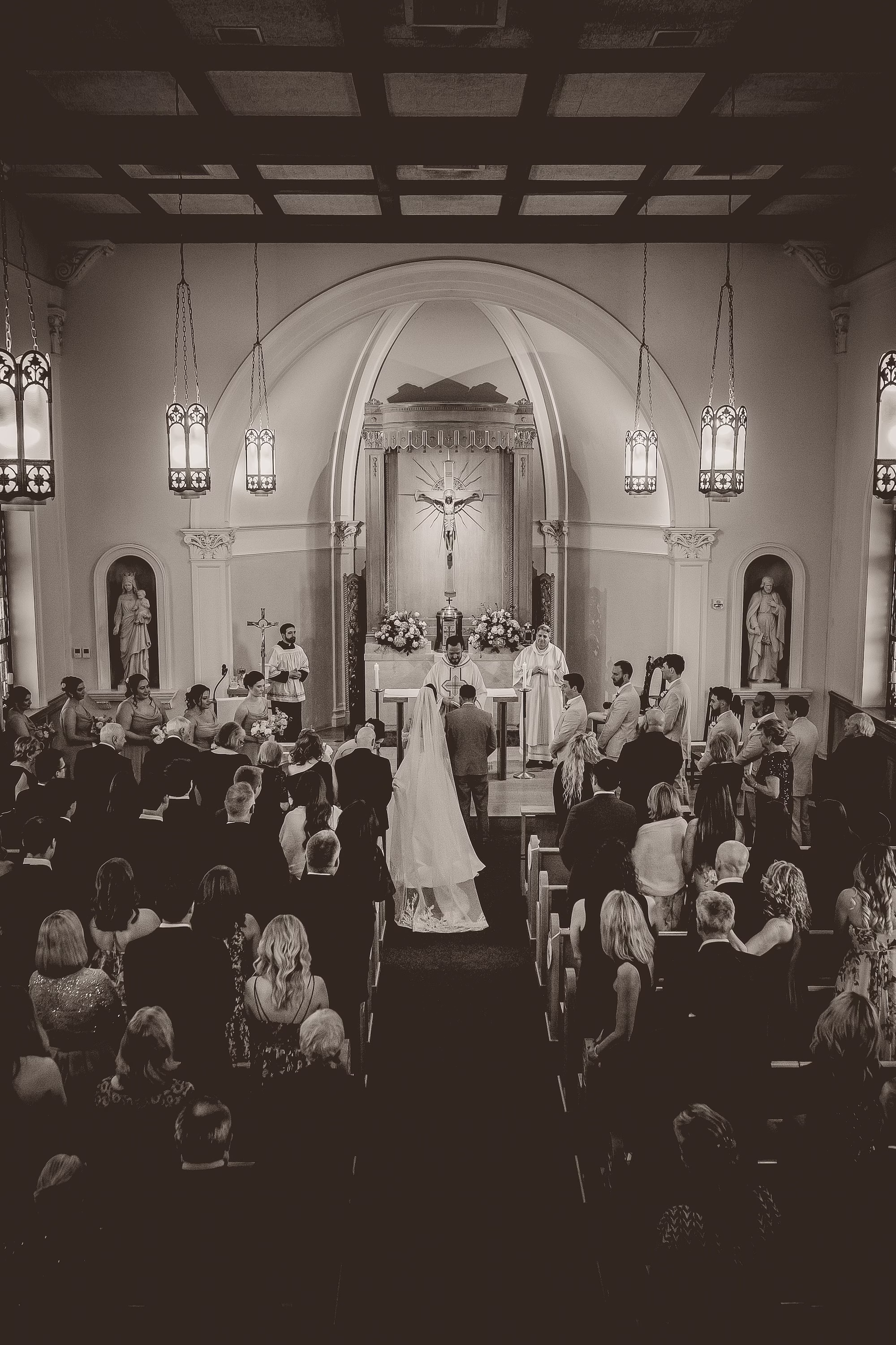 Dusty Blue and Peach Spring Catholic Wedding Ceremony Ideas | Tampa Bay Event Venue Academy of the Holy Names