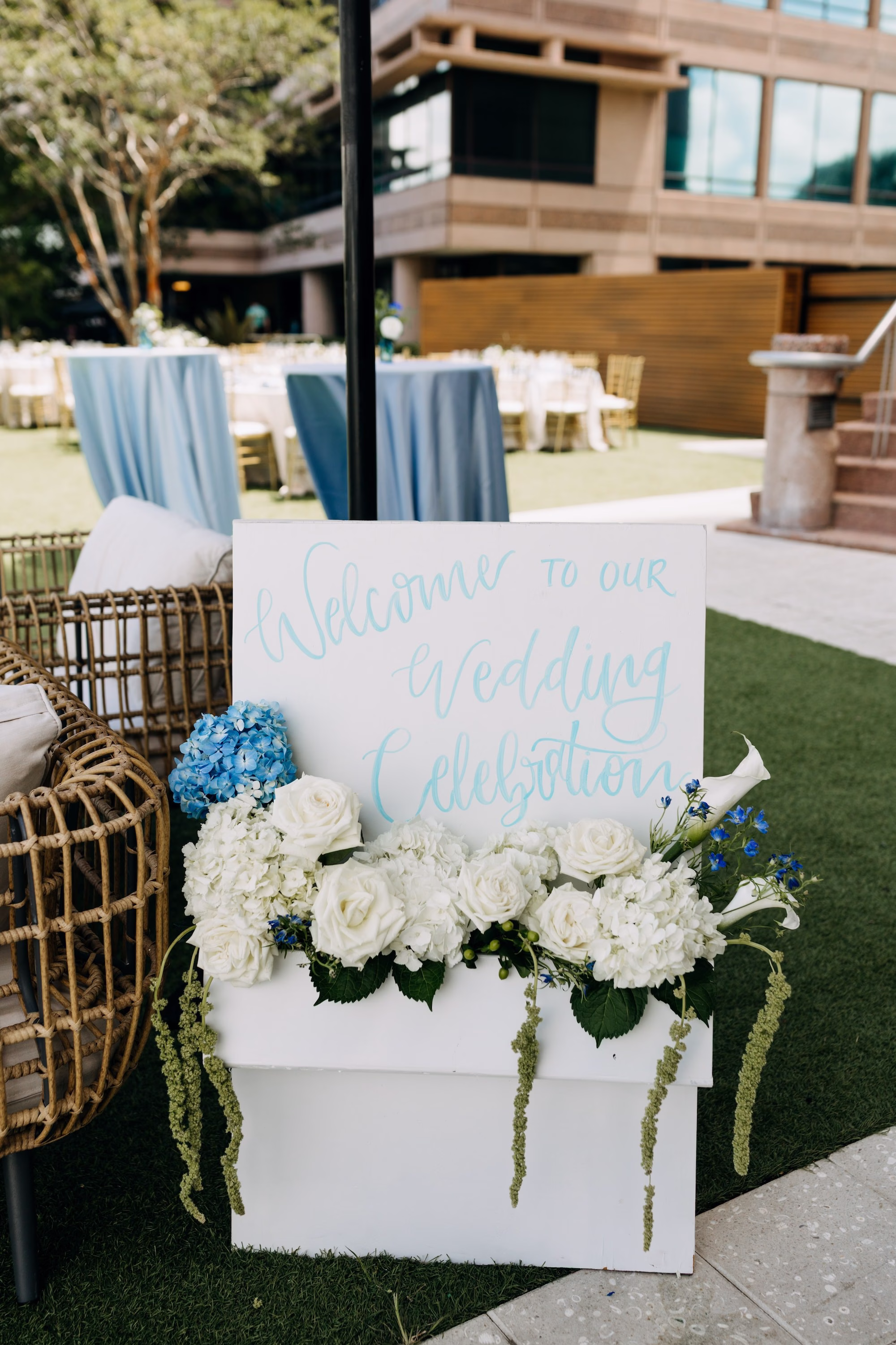 16Modern Blue Coastal Wedding Inspiration - Coastal Dusty Blue Waterfront Wedding Inspiration | Grand Hyatt Tampa Bay Modern Blue Coastal Wedding Ceremony Decor Inspiration | Tampa Bay Signage madWOLFE Designs