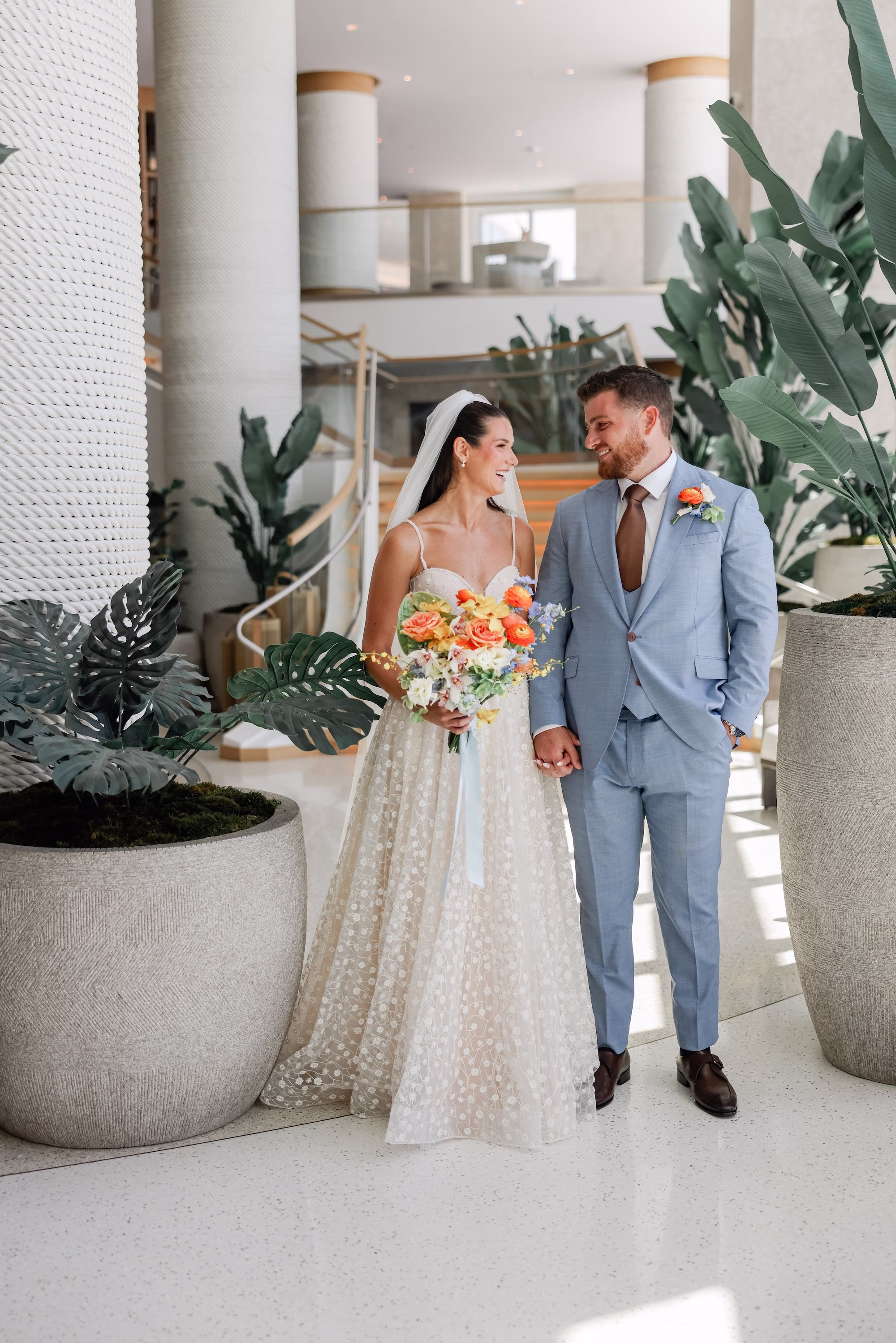 16Tropical Pastel Florida Wedding Inspiration - Tropical, Pastel Outdoor Wedding | Opal Sands Clearwater Beach Bride and Groom Wedding Portrait | Clearwater Beach Photographer Lifelong Photography Studio