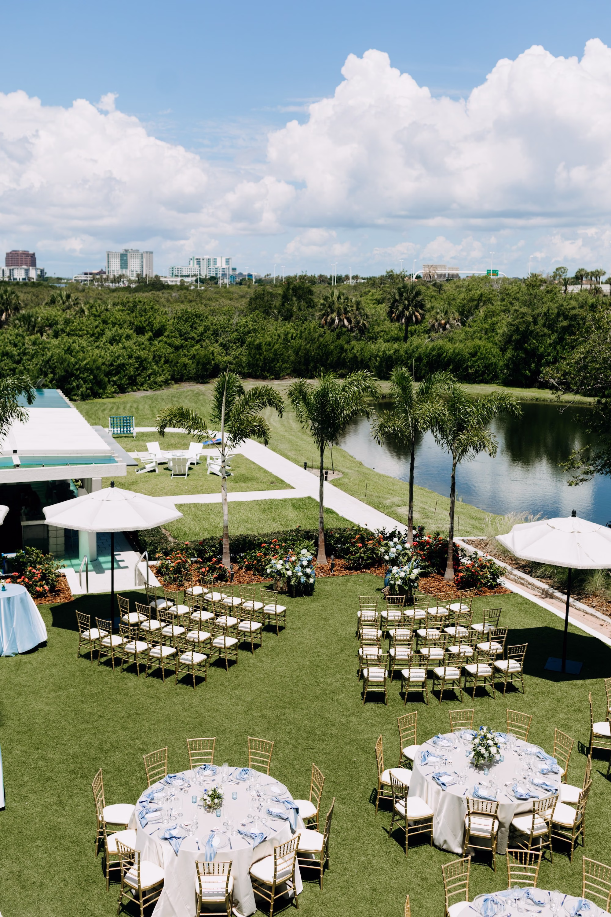 17Modern Blue Coastal Wedding Inspiration Venue Grand Hyatt Tampa Bay - Coastal Dusty Blue Waterfront Wedding Inspiration | Grand Hyatt Tampa Bay Modern Blue Coastal Wedding Ceremony Decor Inspiration | Grand Hyatt Tampa Bay | Planner Seashine Weddings & Events | Rentals Gabro Event Services