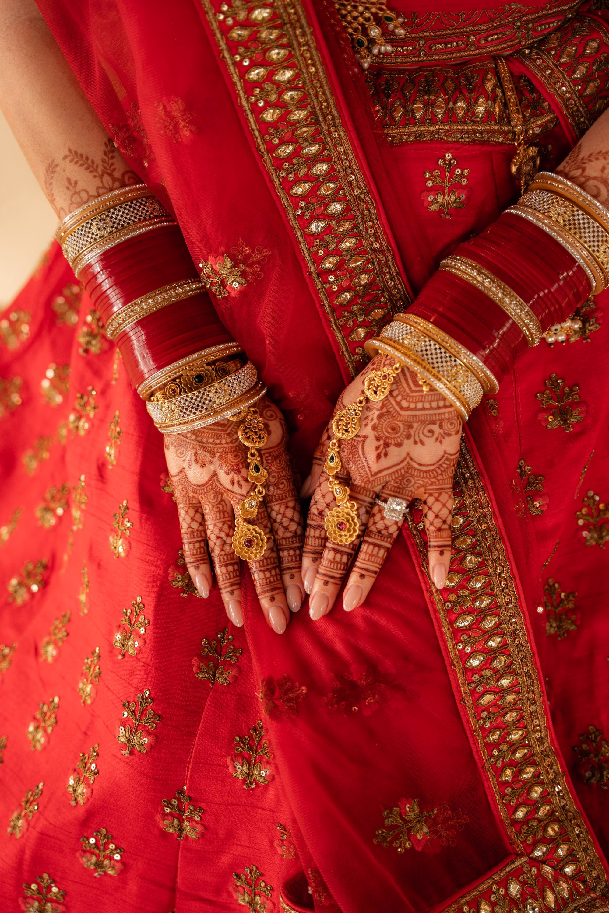 Red Indian Fusion Bridal Wedding Dress Ideas