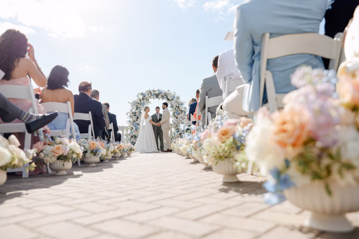 Whimsical Pastel Blue Wedding Ceremony Decor Ideas