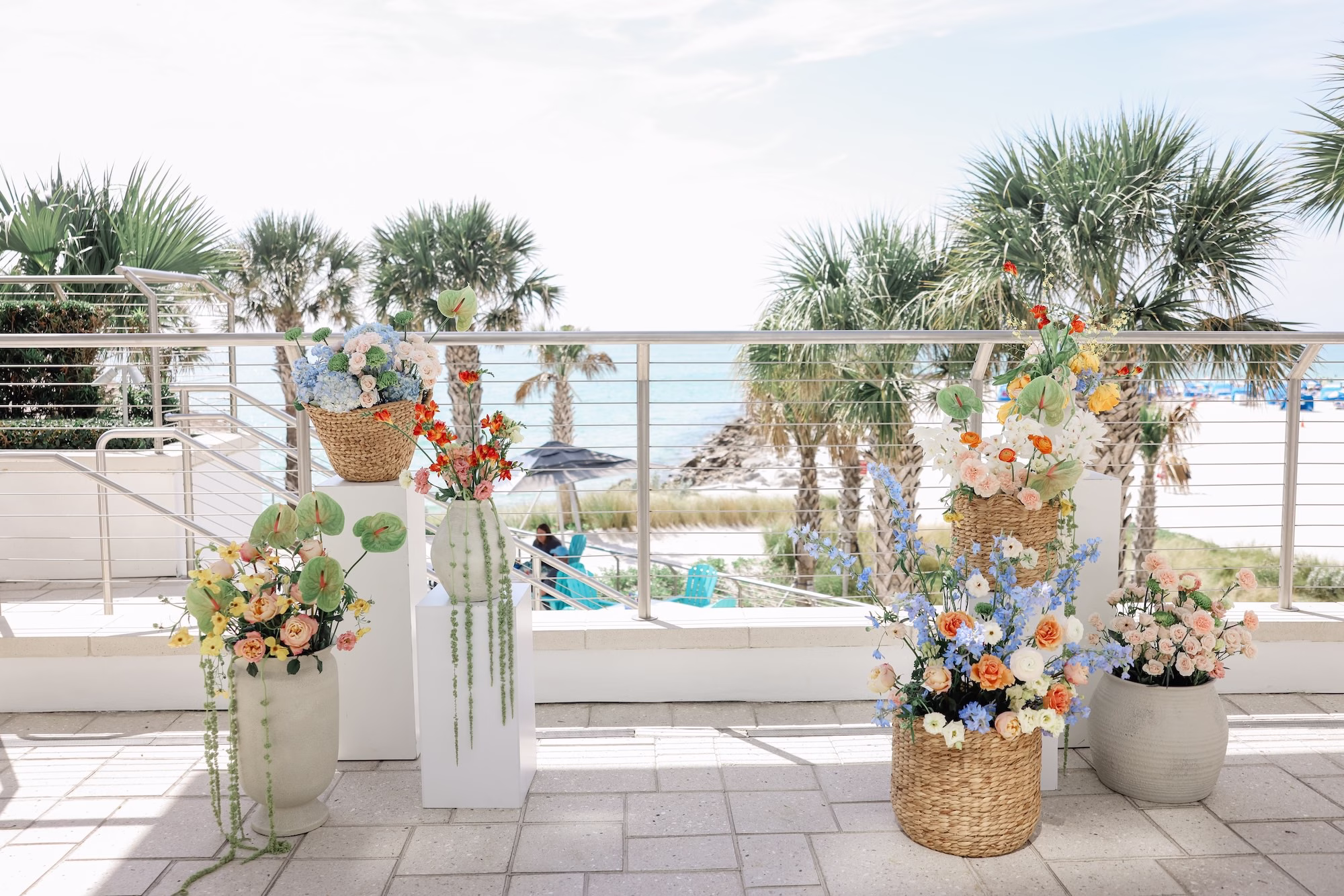 19Tropical Pastel Florida Wedding Inspiration Clearwater Beach Venue Opal Sands - Tropical, Pastel Outdoor Wedding | Opal Sands Clearwater Beach Tropical Pastel Florida Wedding Ceremony Altar Decor Ideas | Clearwater Beach Event Venue Opal Sands