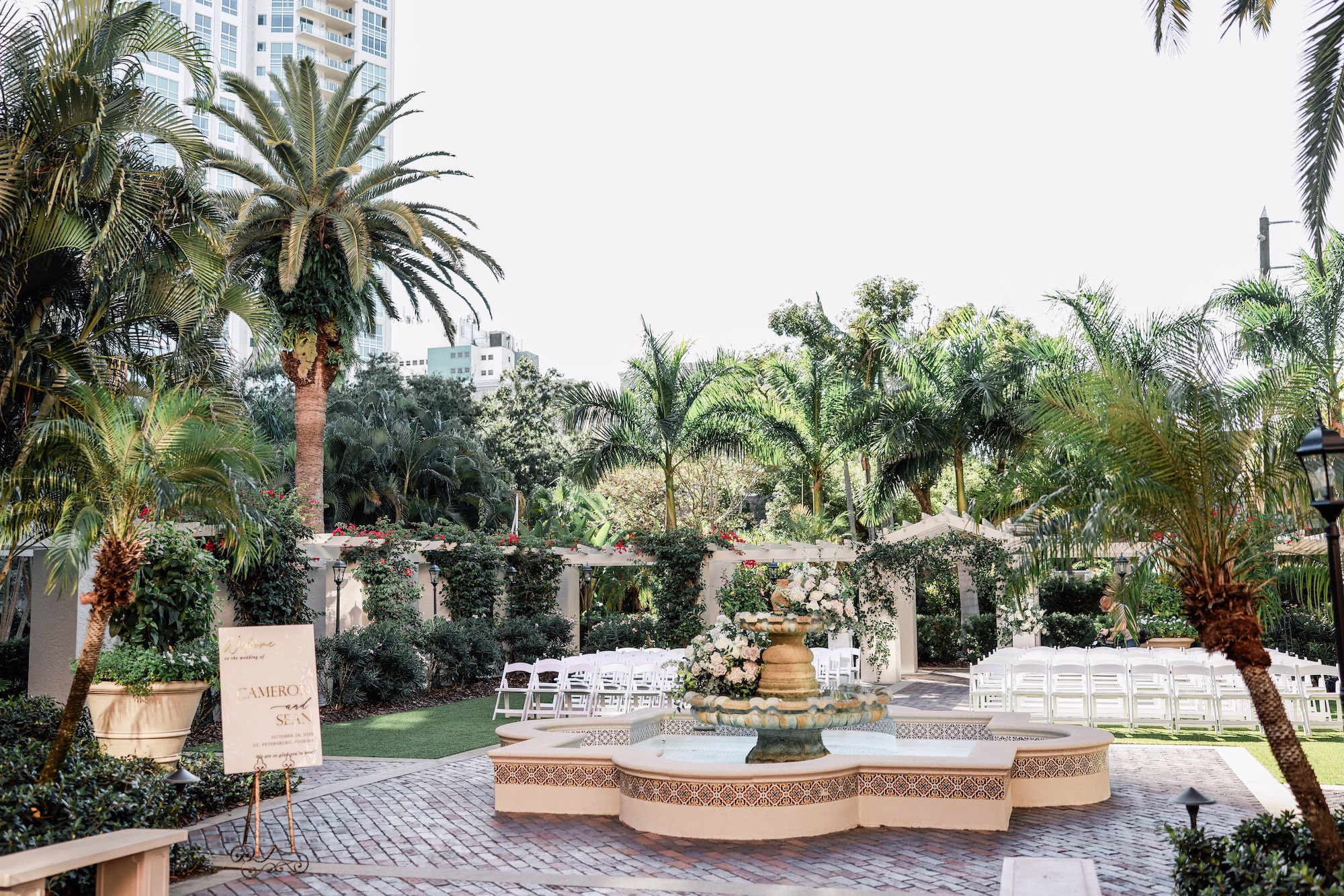 Chic Blush and White St. Pete Garden Wedding | The Vinoy