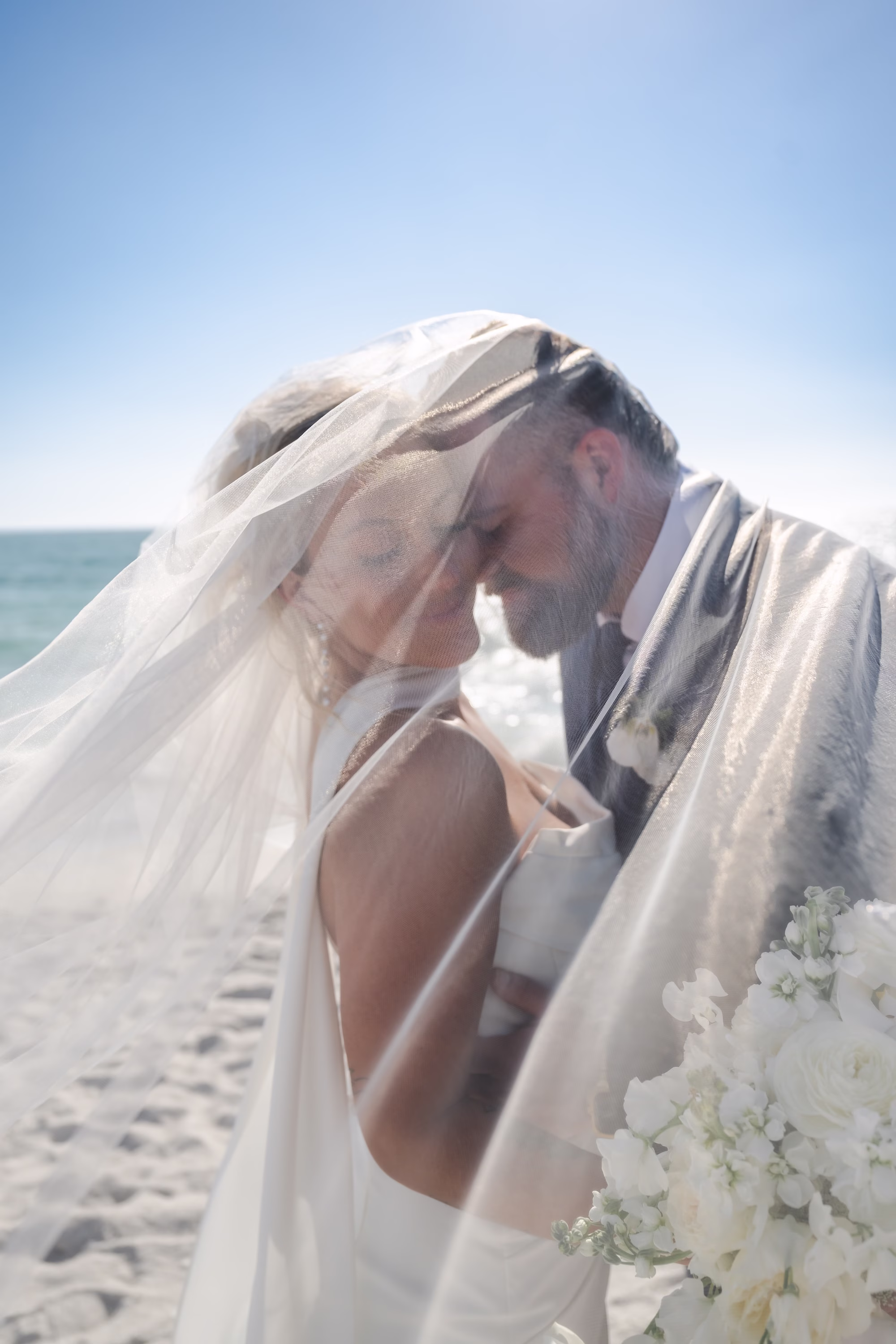 21Elegant Florida Boho Wedding Ideas - Elegant, Destination Sarasota Wedding | Lido Beach Resort Bride and Groom Wedding Portrait | Sarasota Photographer and Videographer Iyrus Weddings