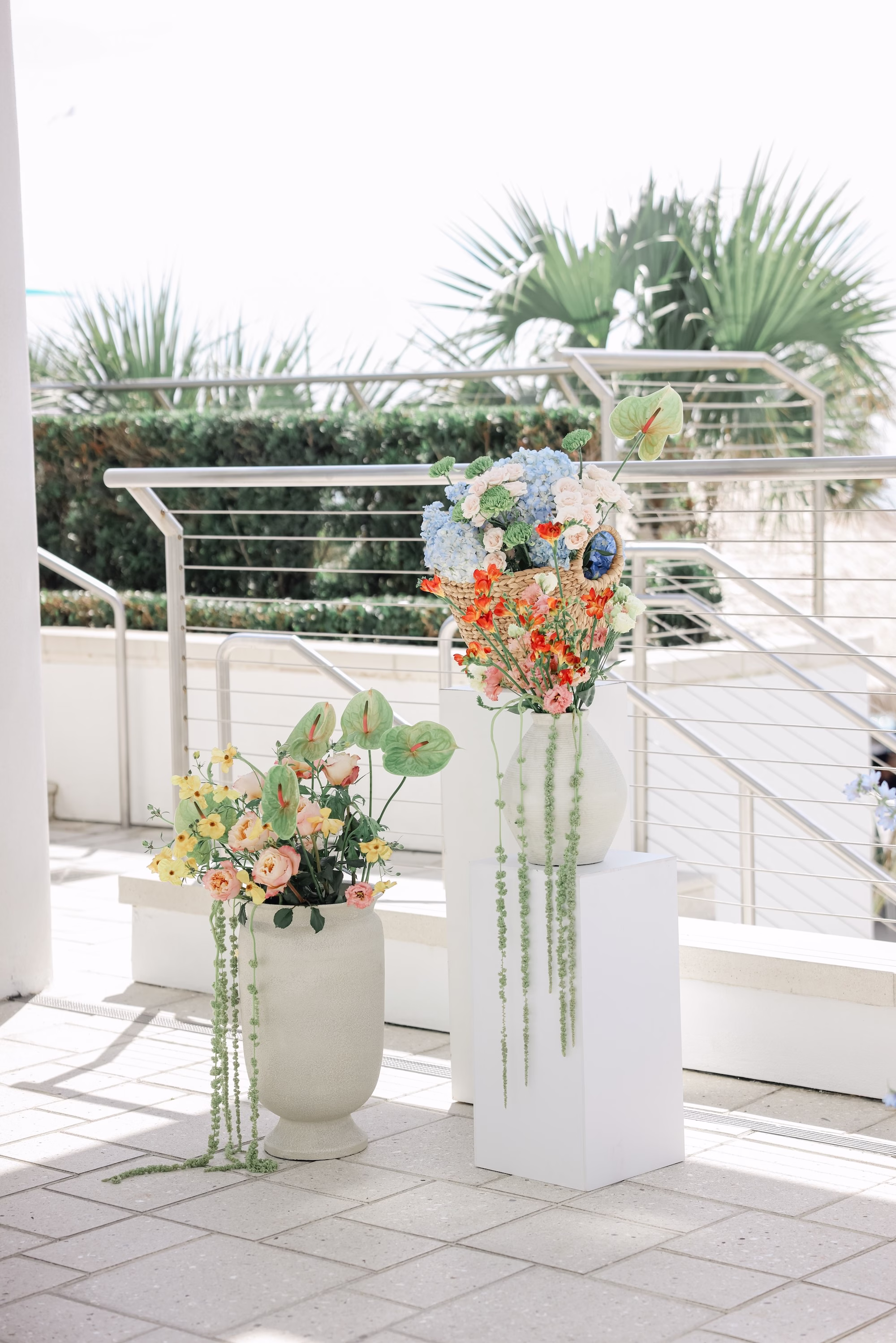 21Tropical Pastel Florida Wedding Inspiration - Tropical, Pastel Outdoor Wedding | Opal Sands Clearwater Beach Tropical Pastel Florida Wedding Ceremony Altar Decor Ideas