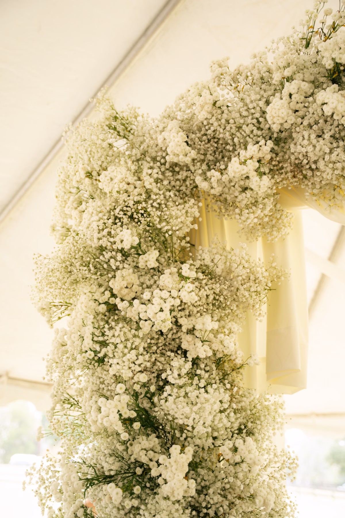 White Indian Fusion Mandap Wedding Reception Floral Decor Inspiration