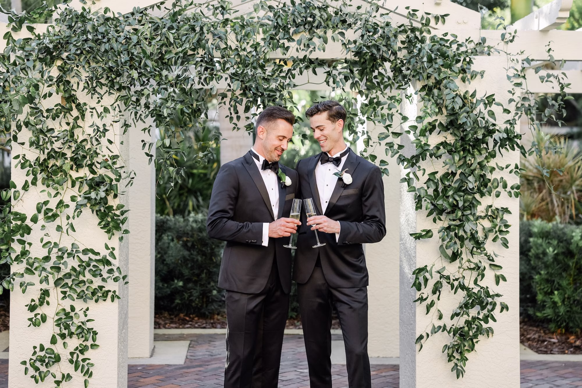 30Timeless White and Green Wedding Inspiration - Chic Blush and White St. Pete Garden Wedding | The Vinoy Groom and Groom Wedding Portrait | St Pete Photographer Lifelong Photography Studio