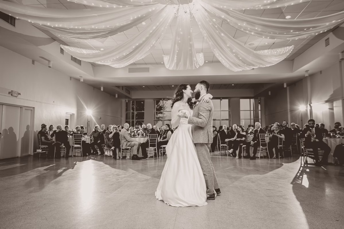 Bride and Groom First Dance Wedding Portrait | Tampa Bay DJ Grant Hemond and Associates | Event Venue Tampa Garden Club