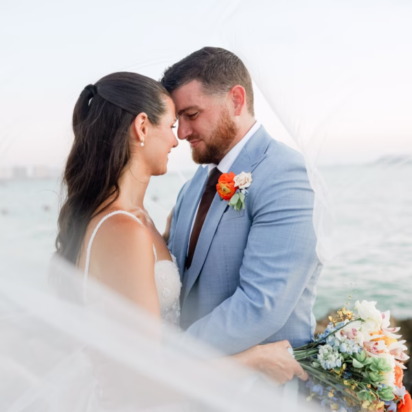 36Tropical Pastel Florida Wedding Inspiration Clearwater Beach Venue Opal Sands - Tropical, Pastel Outdoor Wedding | Opal Sands Clearwater Beach Bride and Groom Wedding Portrait | Clearwater Beach Event Venue Opal Sands | Photographer Lifelong Photography Studio