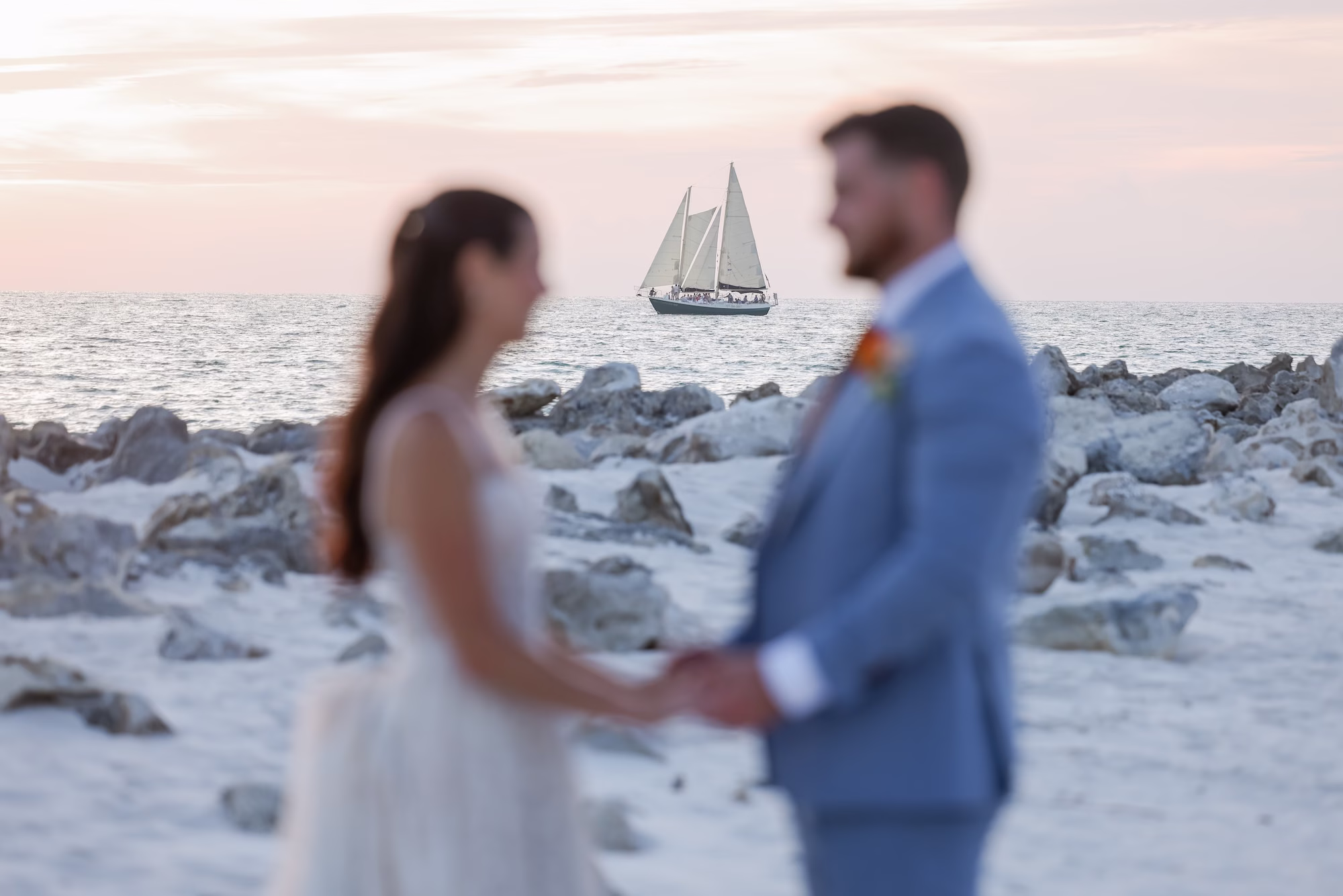 37Tropical Pastel Florida Wedding Inspiration Clearwater Beach Venue Opal Sands - Tropical, Pastel Outdoor Wedding | Opal Sands Clearwater Beach Bride and Groom Wedding Portrait | Clearwater Beach Event Venue Opal Sands | Photographer Lifelong Photography Studio