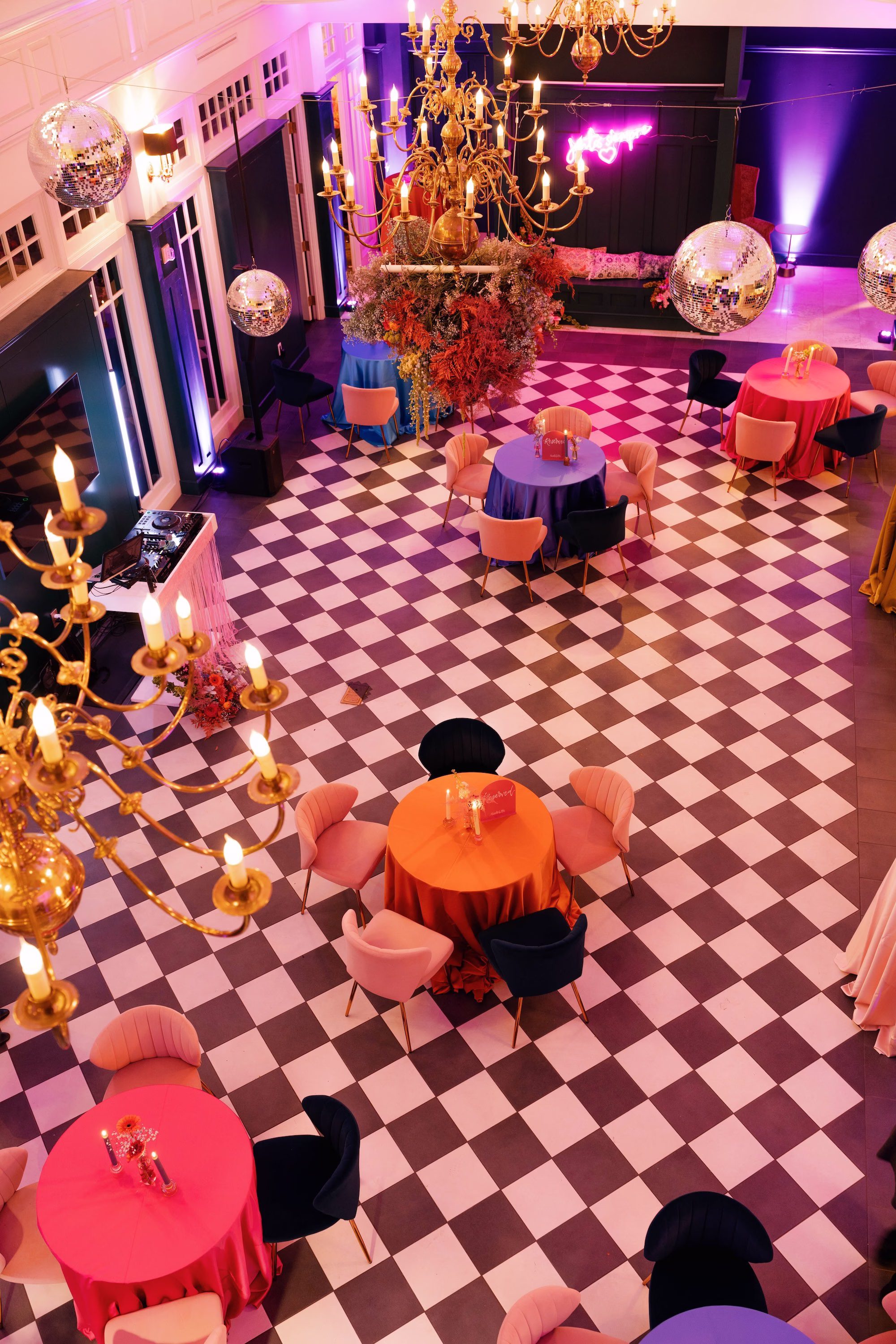 Whimsical Vibrant Wedding Reception Decor Inspiration | Tampa Bay Event Venue Spiral Staircase | Planner Wilder Minds Events | Kate Ryan Event Rentals