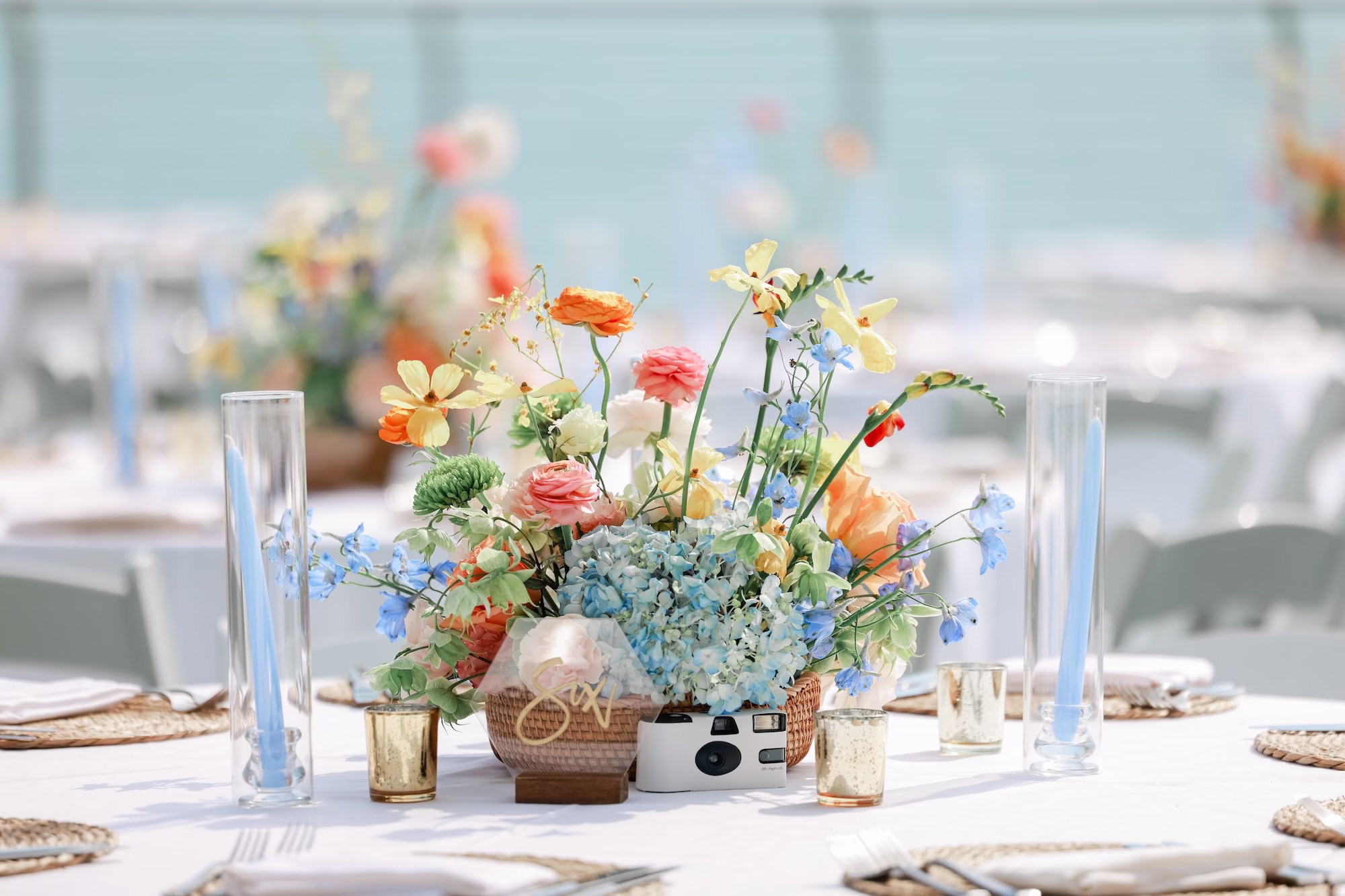 43Tropical Pastel Florida Wedding Inspiration - Tropical, Pastel Outdoor Wedding | Opal Sands Clearwater Beach Tropical Pastel Florida Wedding Reception Centerpiece Decor Ideas