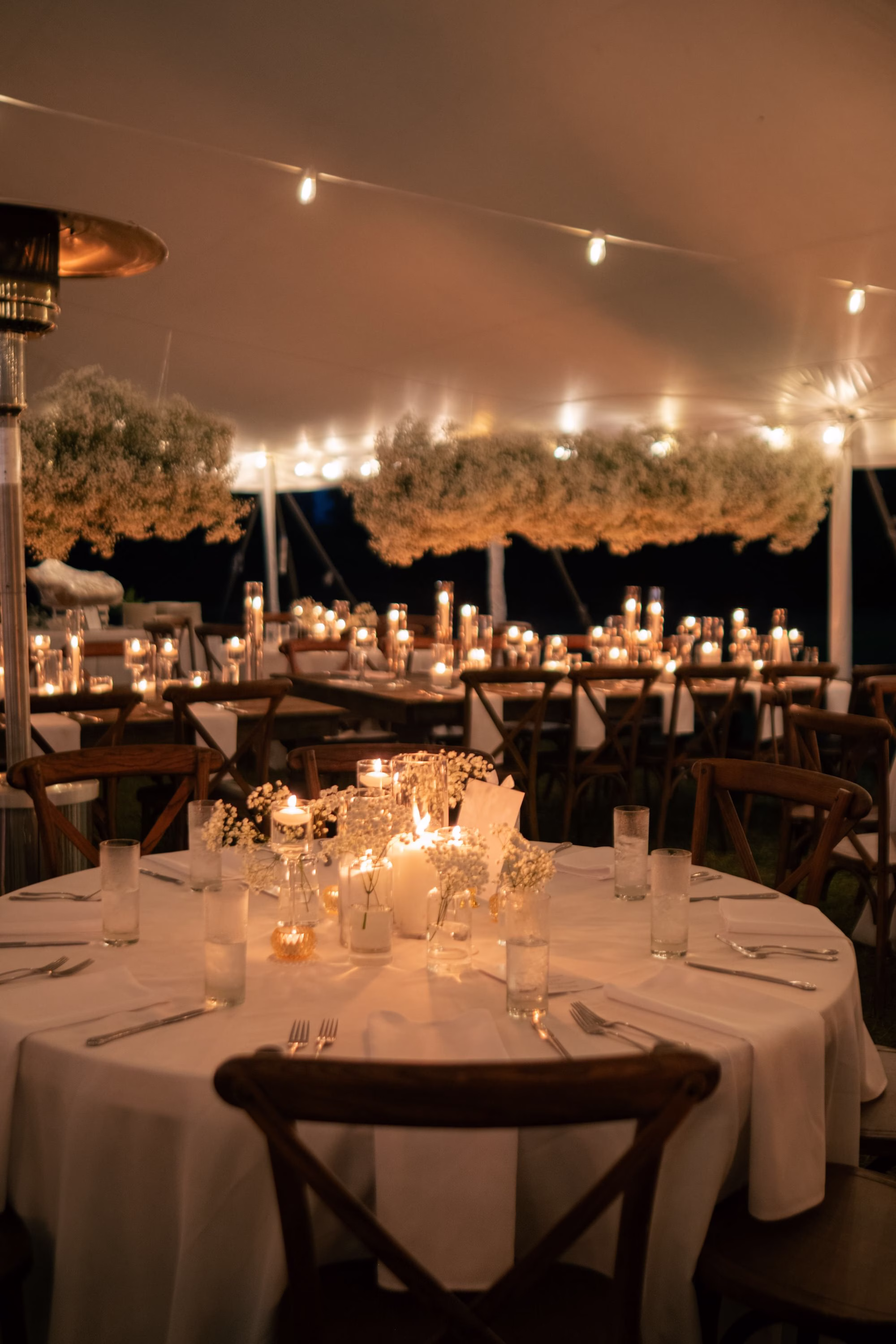 Timeless White Indian Fusion Tented Wedding Reception Decor Inspiration