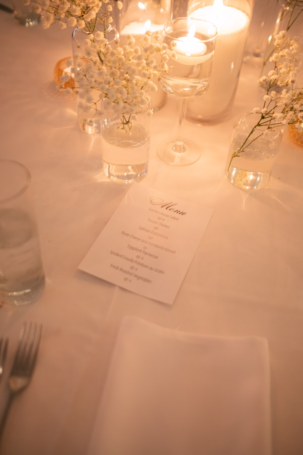 Timeless White Indian Fusion Tented Wedding Reception Menu Card Ideas