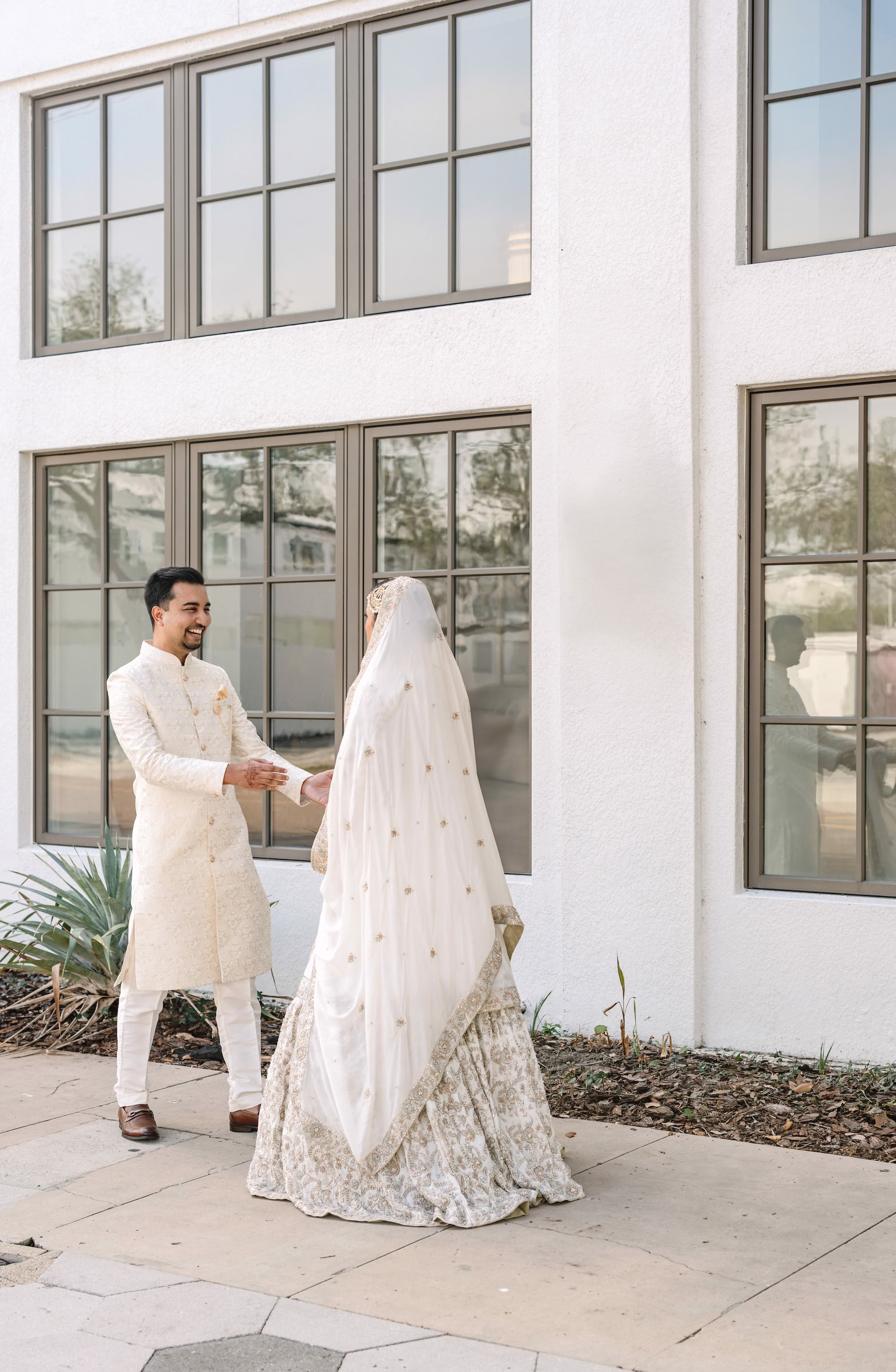 Bride and Groom First Look Wedding Portrait | St Pete Photographer Dewitt For Love Photography