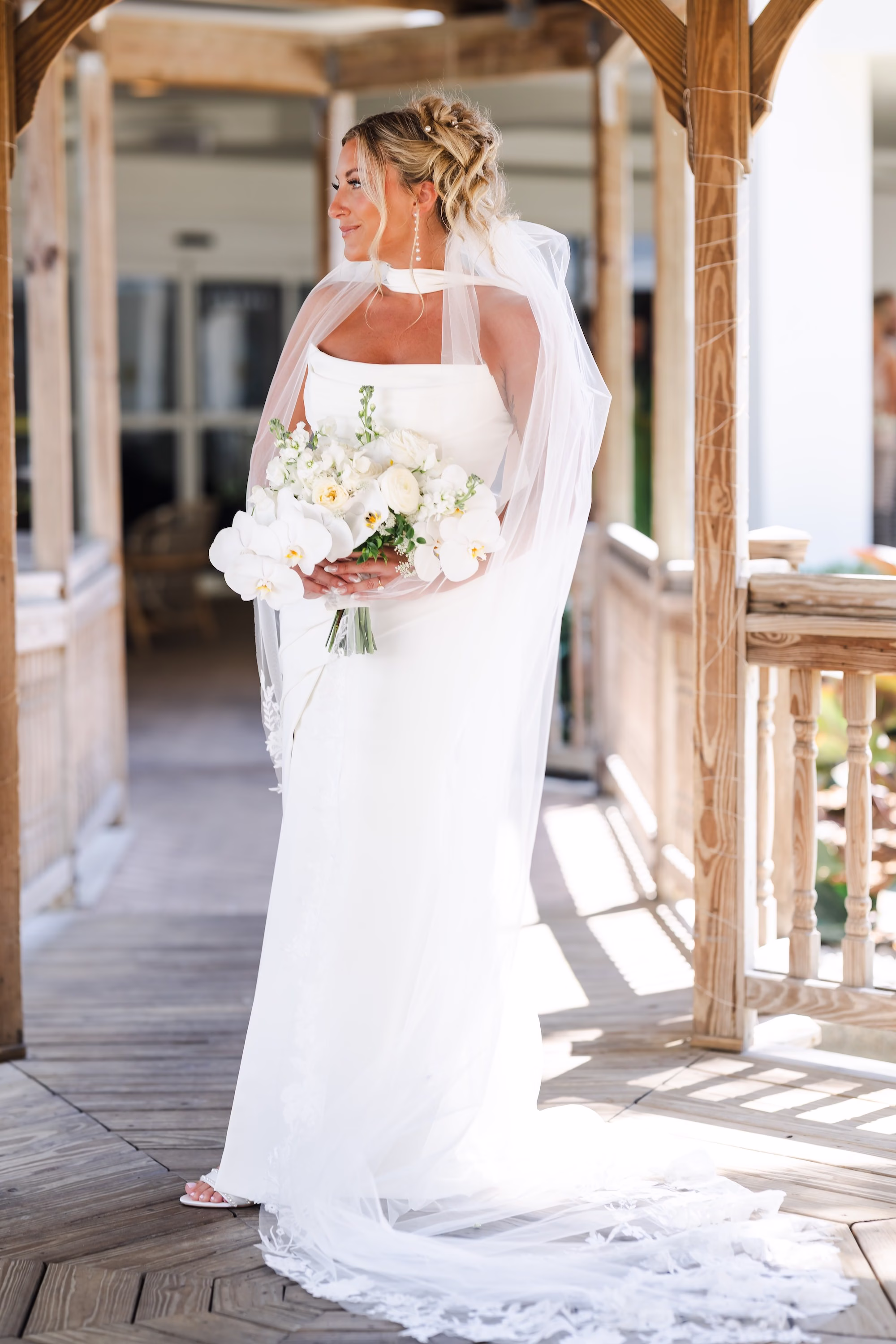 5Elegant Florida Boho Wedding Ideas - Elegant, Destination Sarasota Wedding | Lido Beach Resort White Wedding Dress Ideas