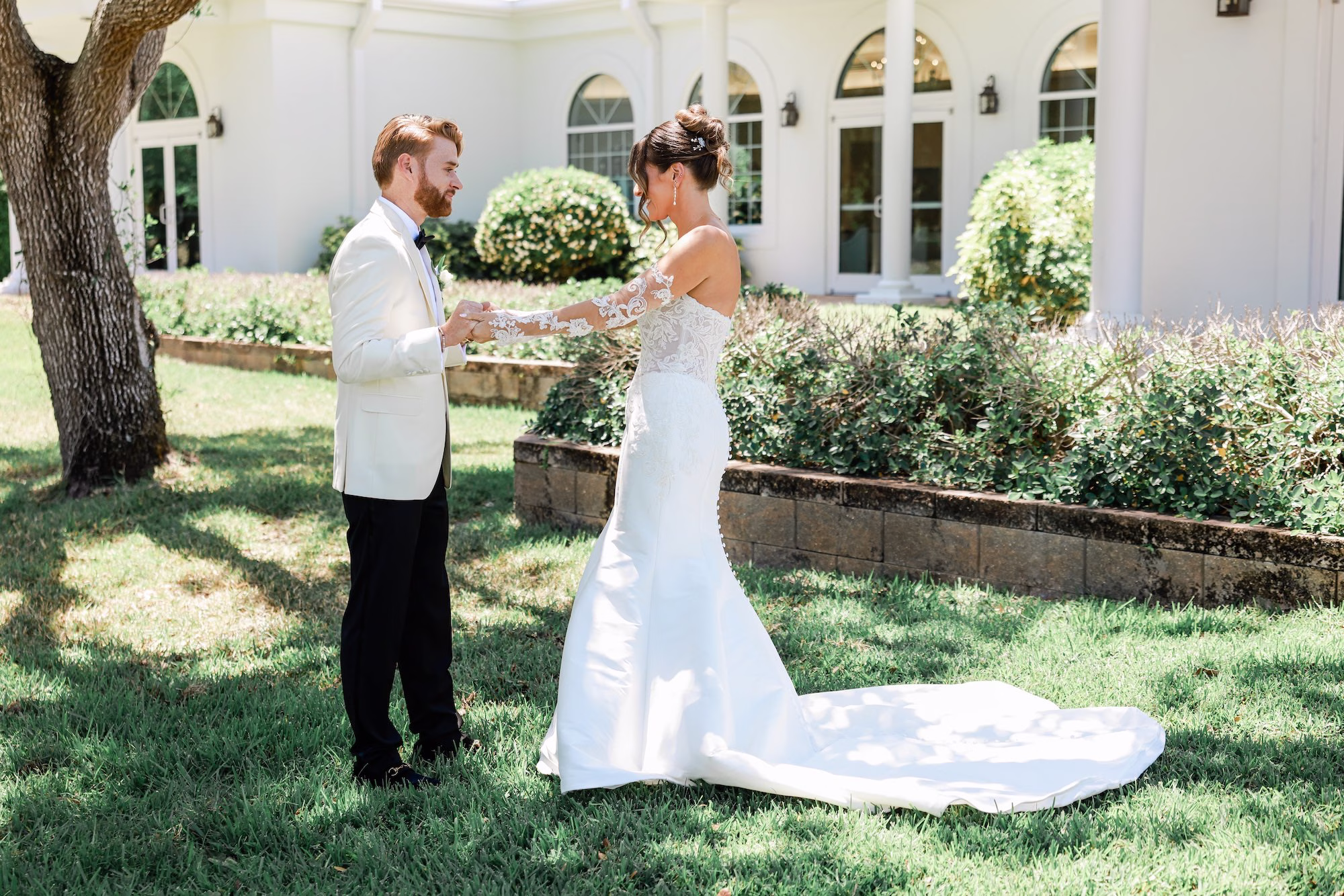 Bride and Groom First Look Wedding Portrait | Clearwater Photographer Lifelong Photography Studio | Tampa Boutique Truly Forever Bridal | Content Creator Behind The Vows