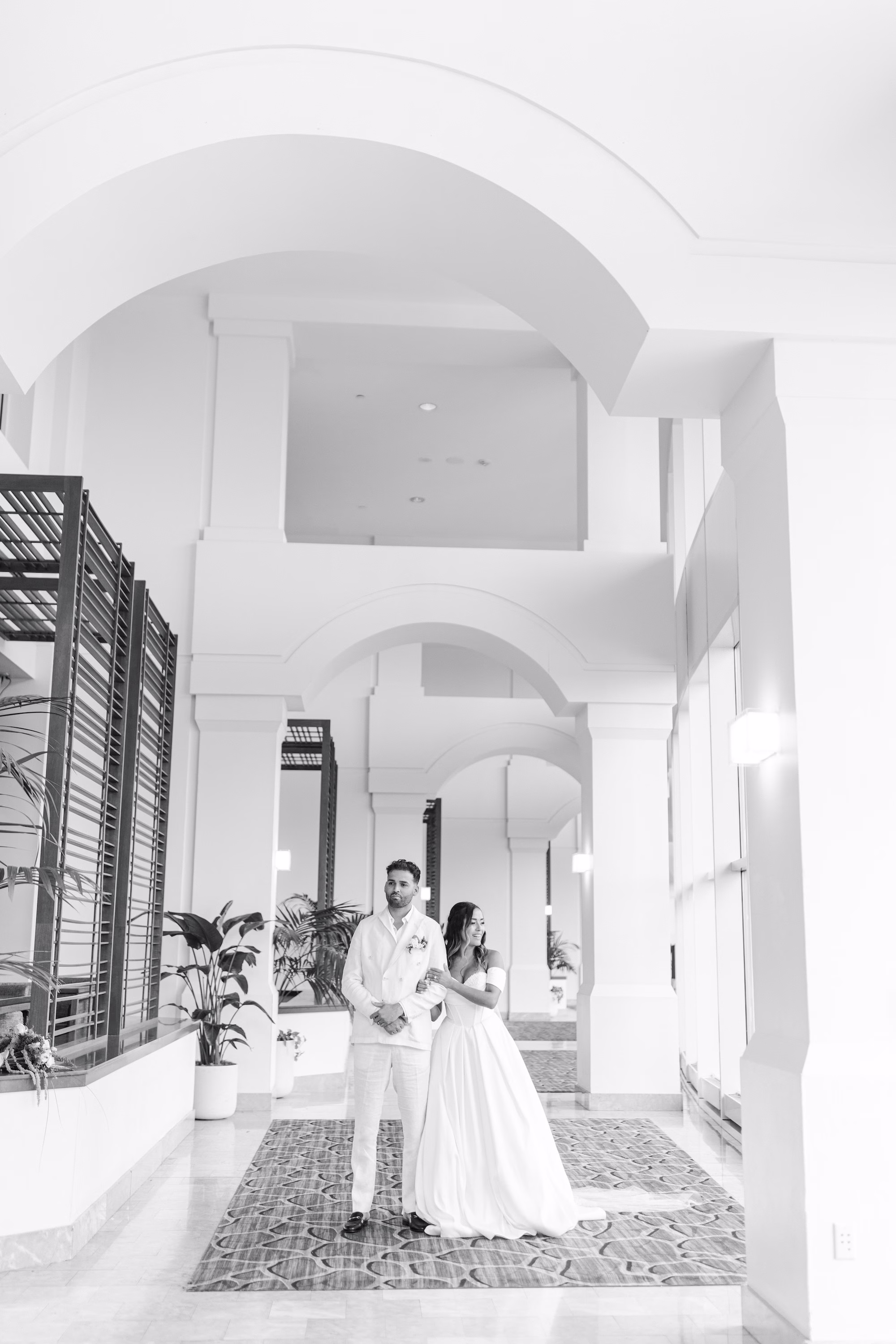 9Modern Blue Coastal Wedding Inspiration Venue Grand Hyatt Tampa Bay - Coastal Dusty Blue Waterfront Wedding Inspiration | Grand Hyatt Tampa Bay Bride and Groom Wedding Portrait | Tampa Bay Photographer Amber McWhorter Photography | Videographer Cinemamouré | Content Creator Behind the Vows