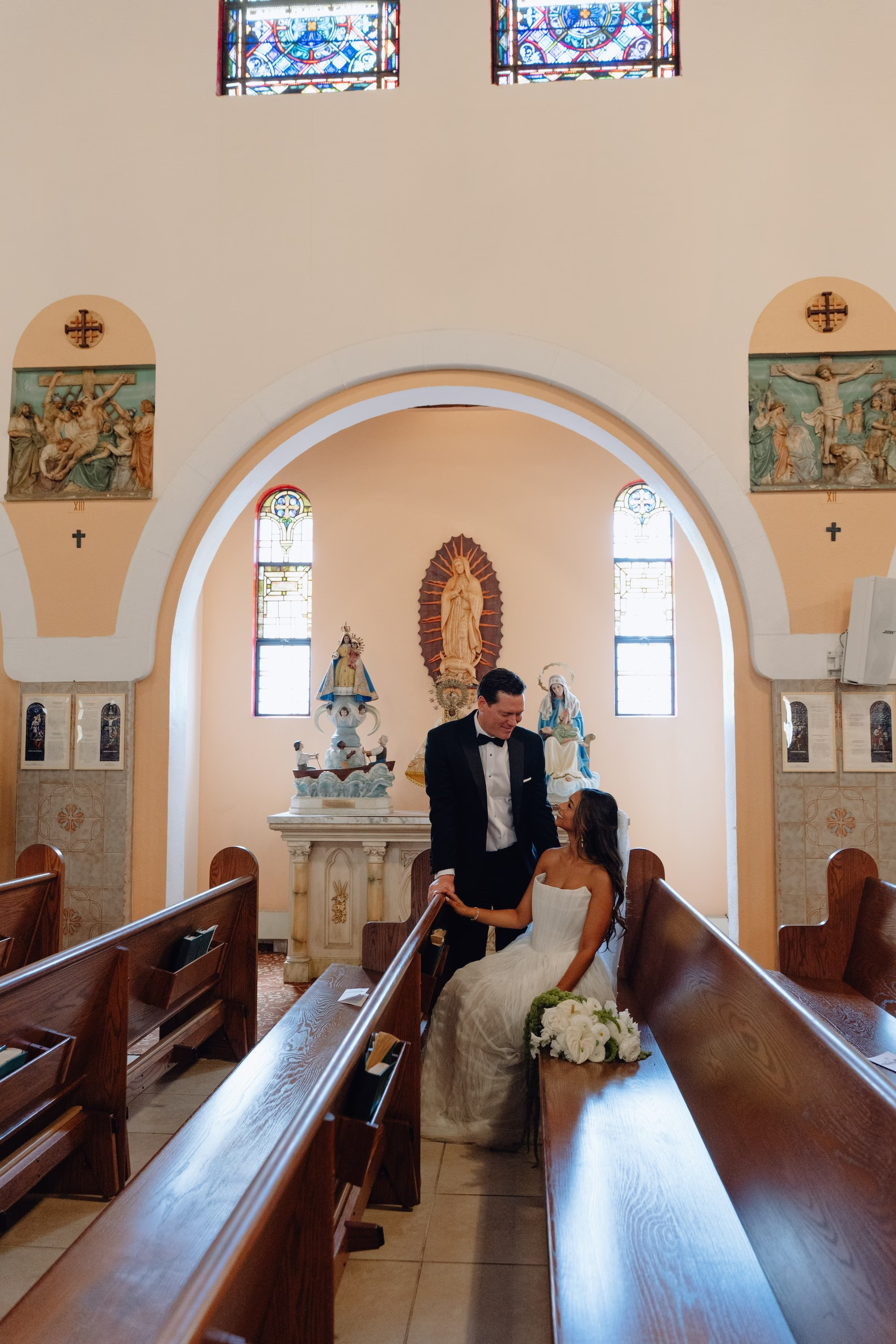12Classic Modern Black and White Wedding Ideas Tampa Venue Our Lady of Perpetual Help Catholic Church - Modern Black and Ivory Ybor City Wedding | J.C. Newman Cigar Co. Bride and Groom Wedding Portrait | Tampa Event Venue Our Lady of Perpetual Help Catholic Church