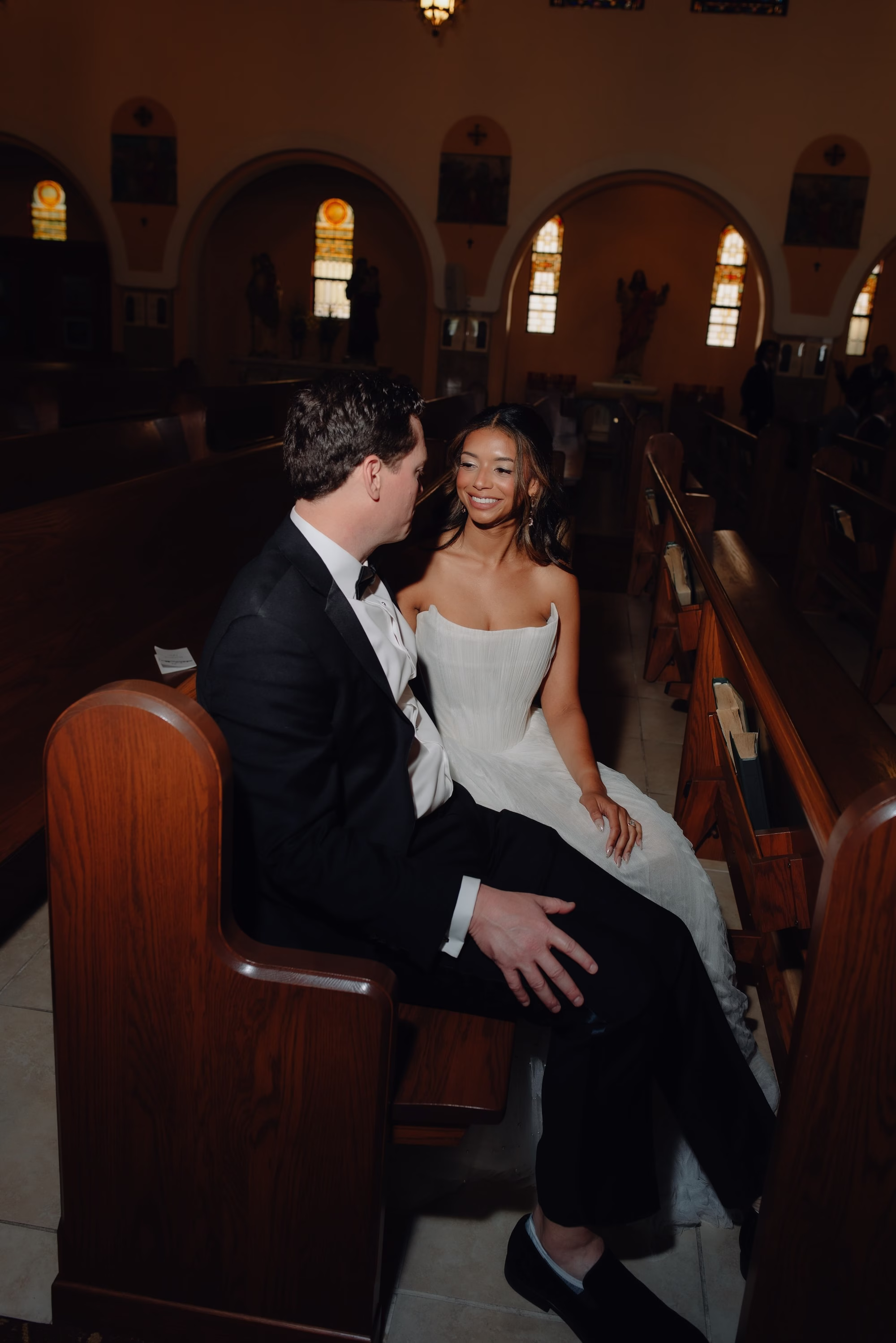 14Classic Modern Black and White Wedding Ideas - Modern Black and Ivory Ybor City Wedding | J.C. Newman Cigar Co. Bride and Groom Wedding Portrait | Tampa Venue Our Lady of Perpetual Help Catholic Church