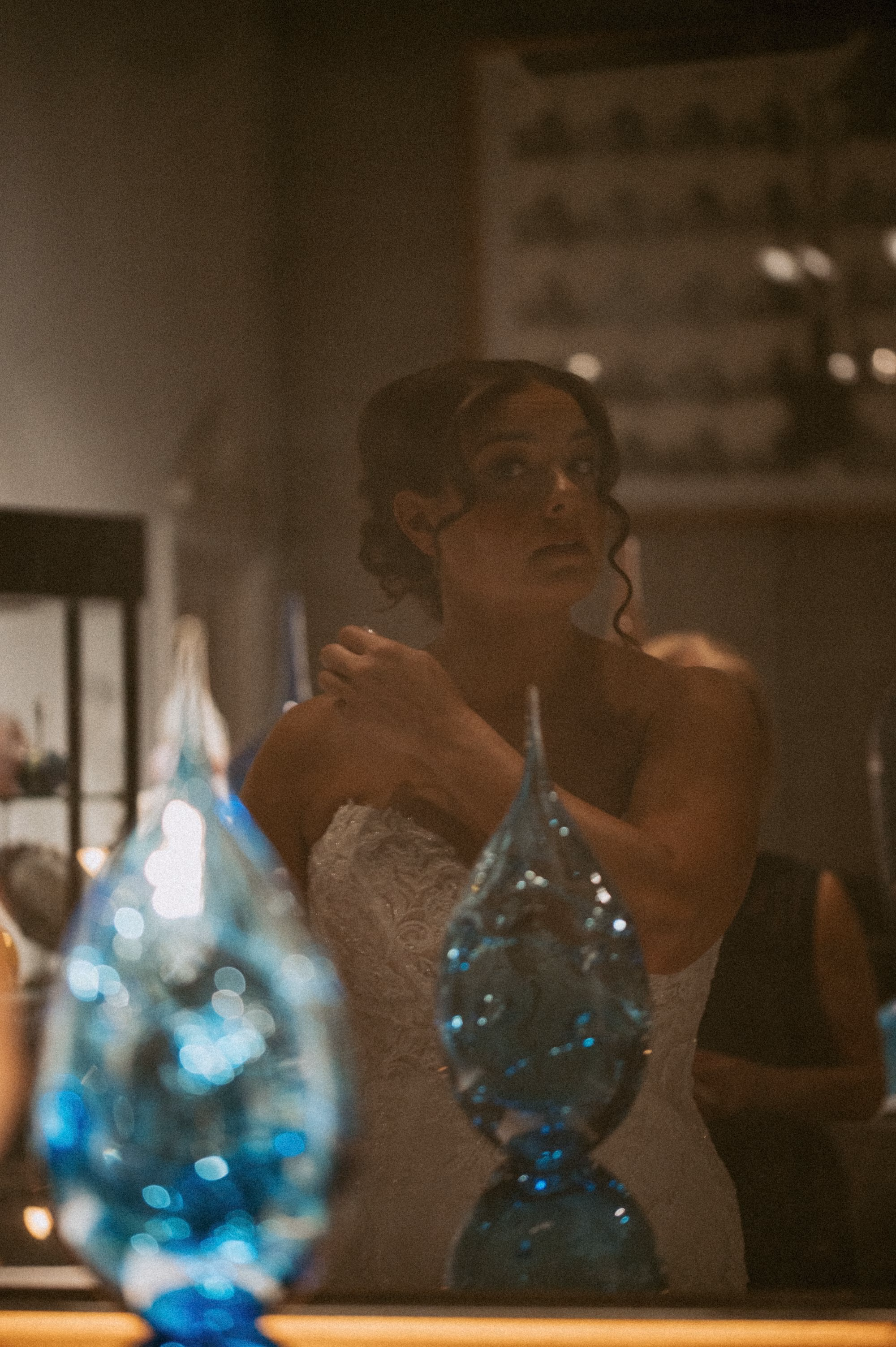 2St Pete Museum Outdoor Garden Ceremony Venue Duncan McClellan Gallery - Neon Disco Meets Old Florida St. Pete Wedding | FloridaRAMA Bride Getting Ready Wedding Portrait
